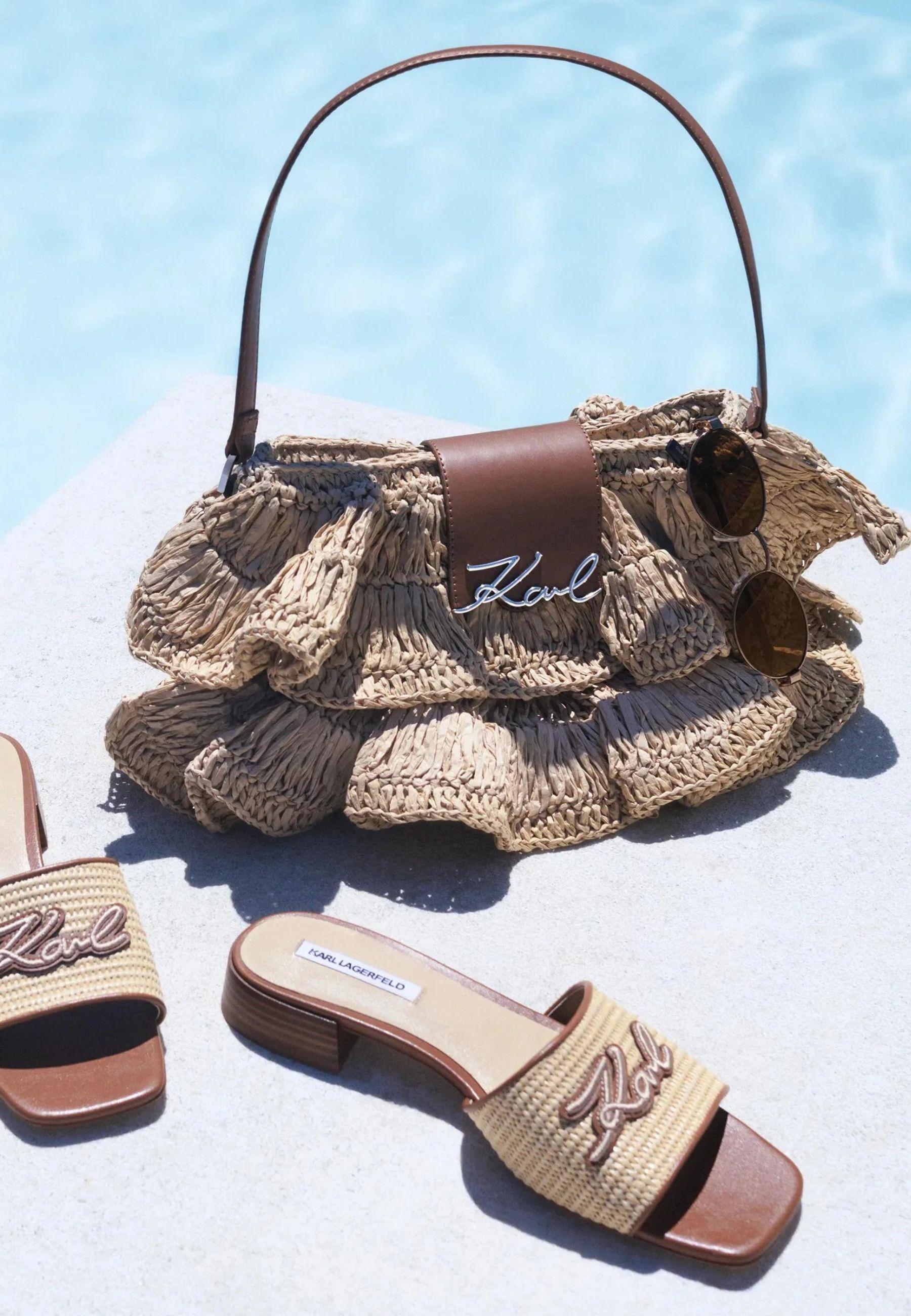 Borsa a spalla K/Signature con volant 