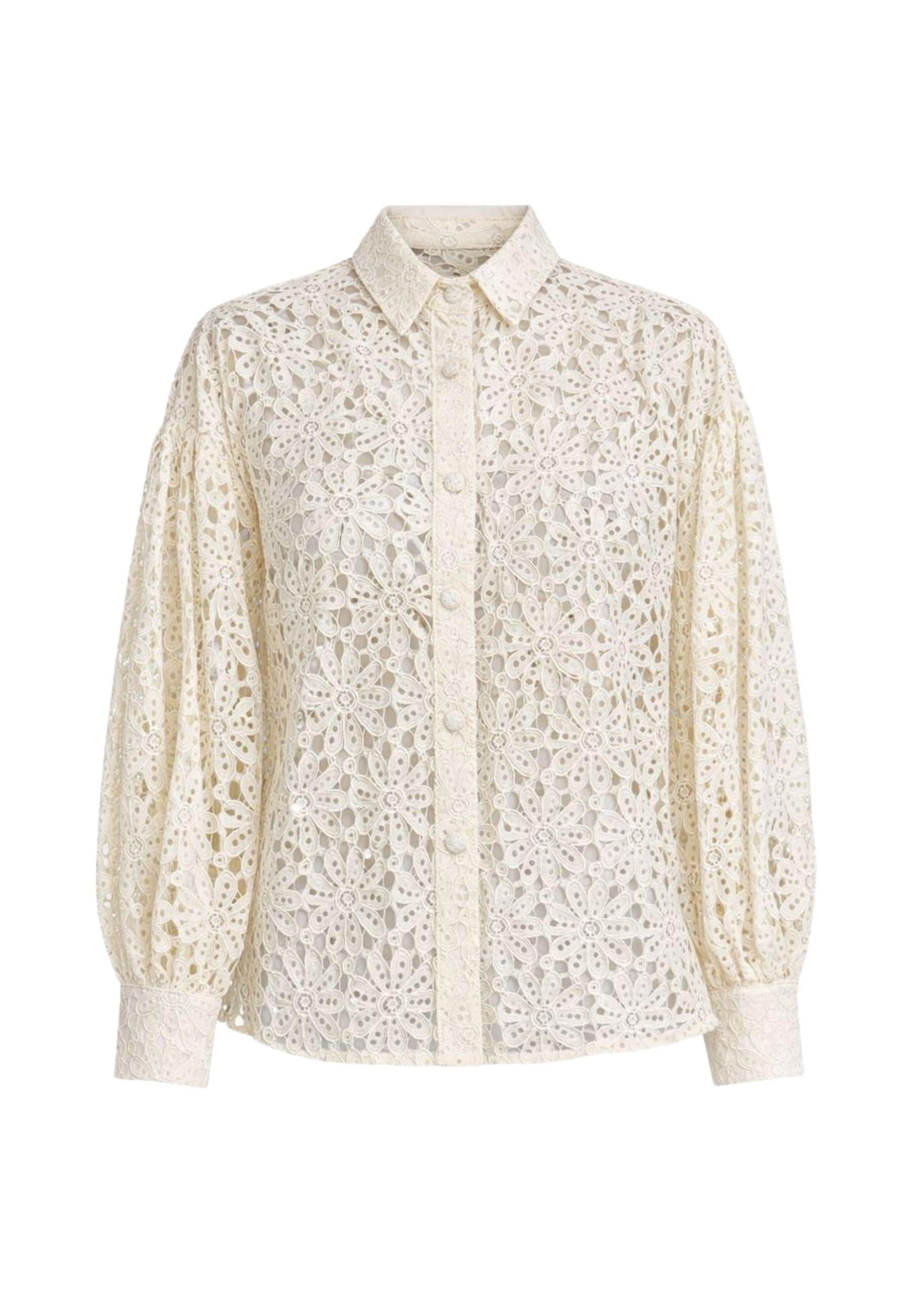 Camicia donna in pizzo floreale 