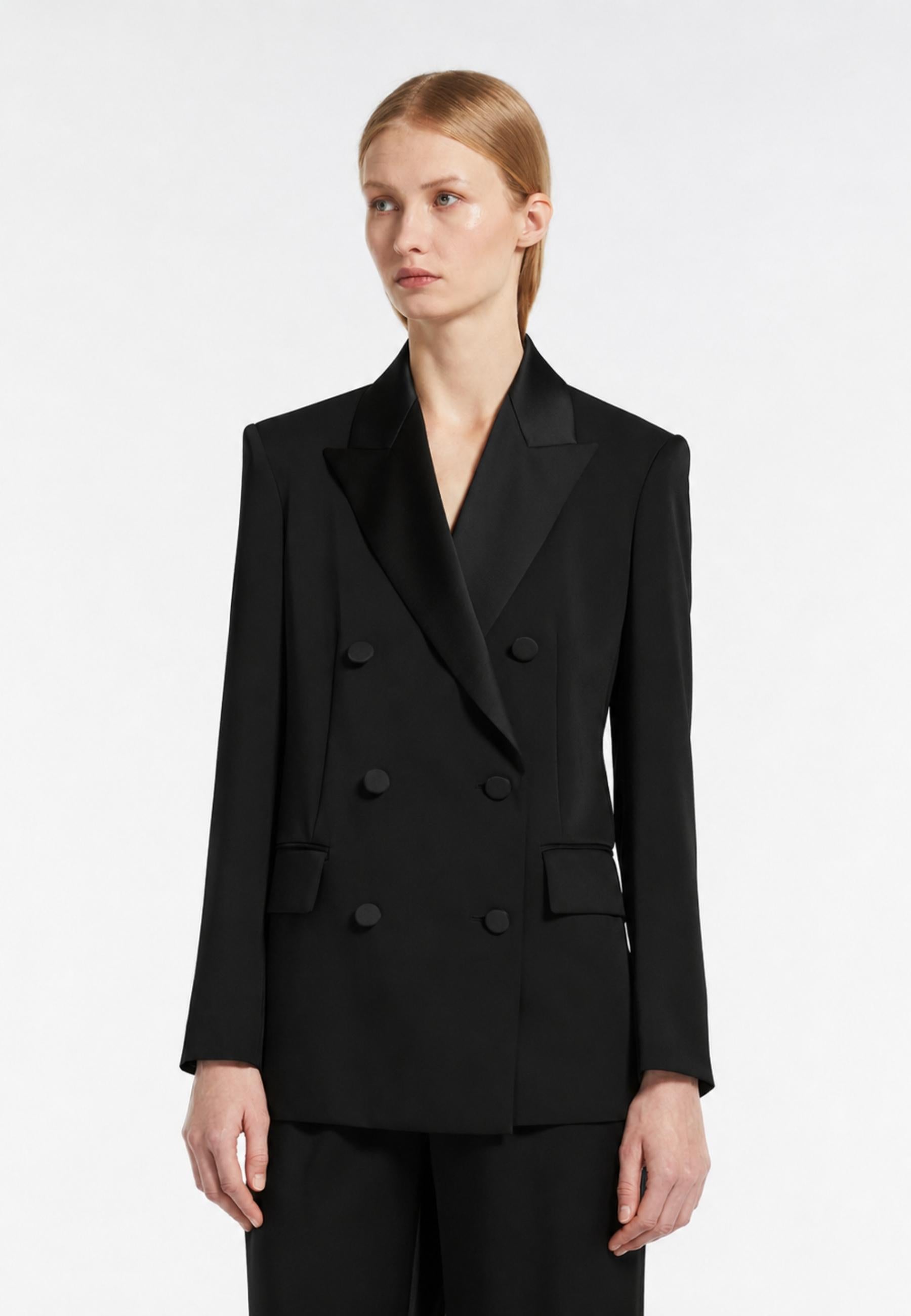 Max Mara Studio Blazer Teiera doppiopetto in satin 