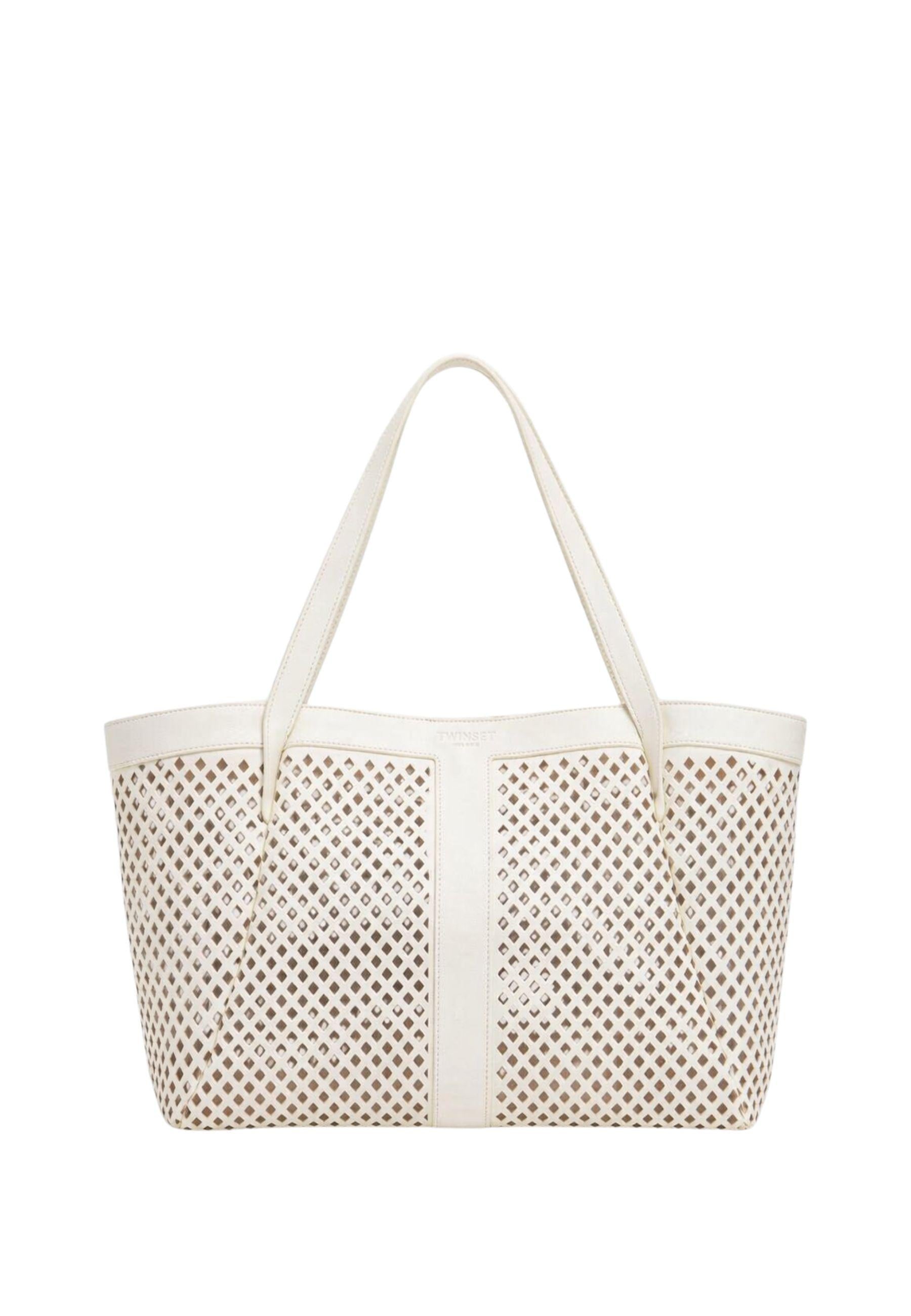 Borsa Shopper in Pelle Traforata 