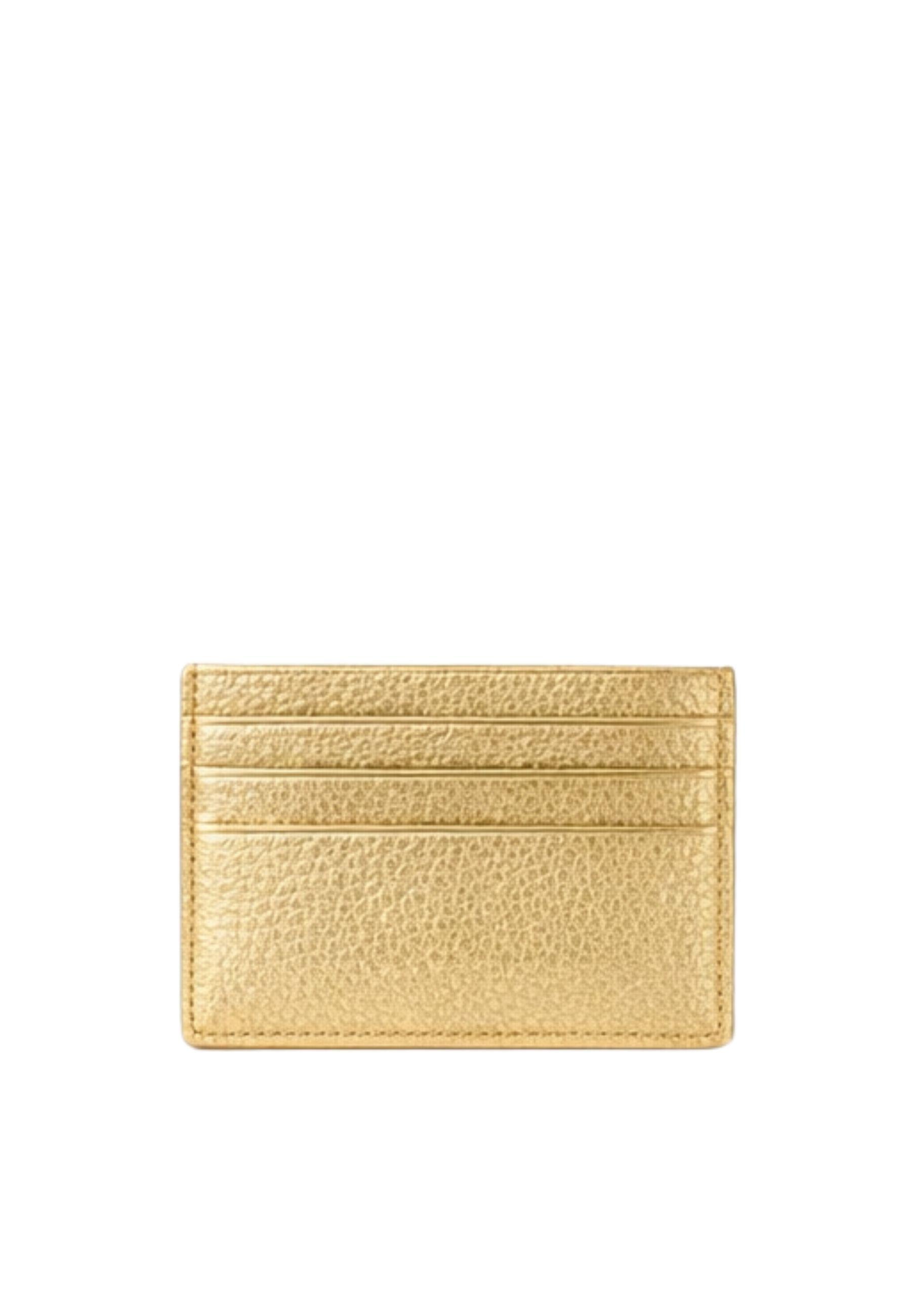 Portacarte Patrizia Pepe in pelle a grana con logo Fly 