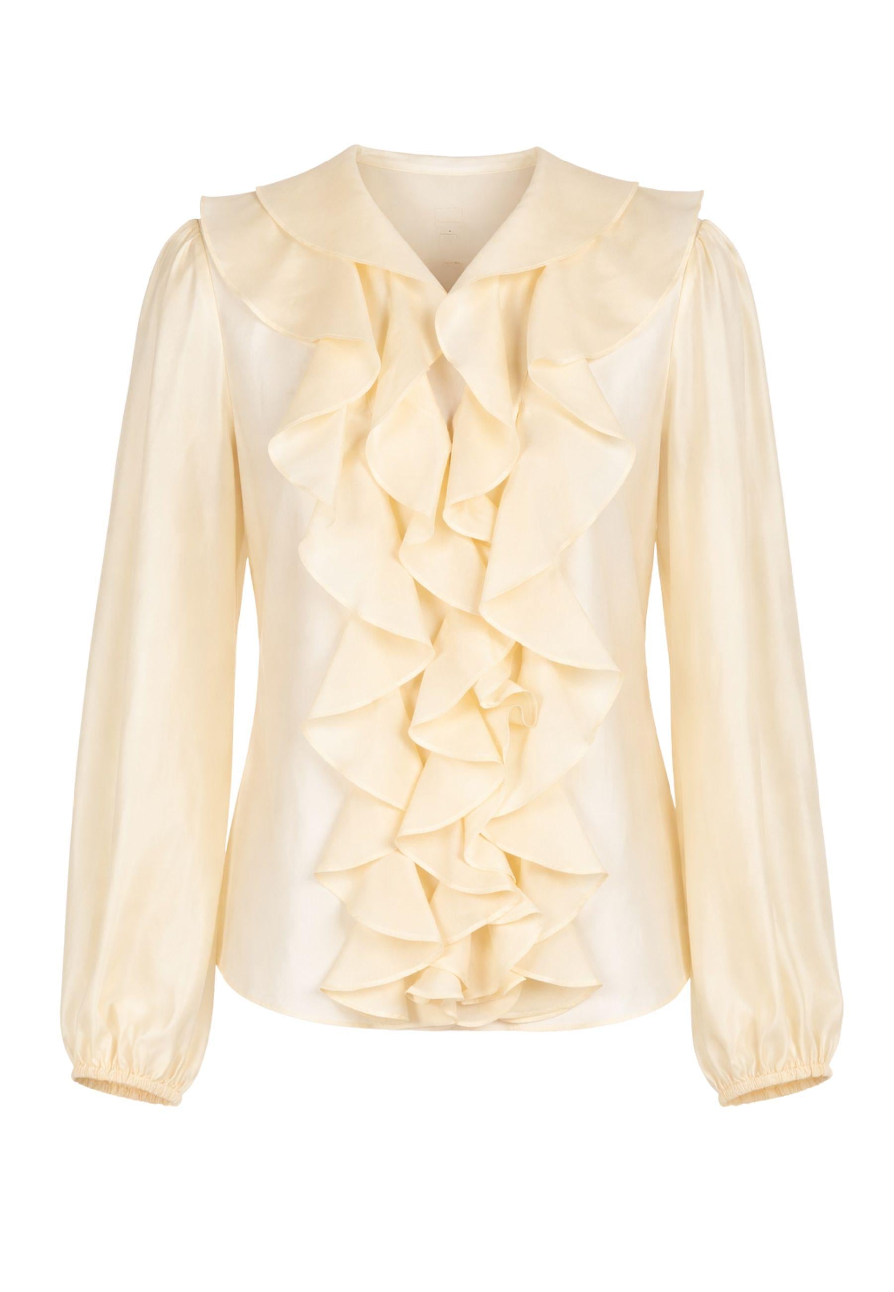 Twinset Blusa con Rouches in Lyocell Blend - Giallo Pastello 