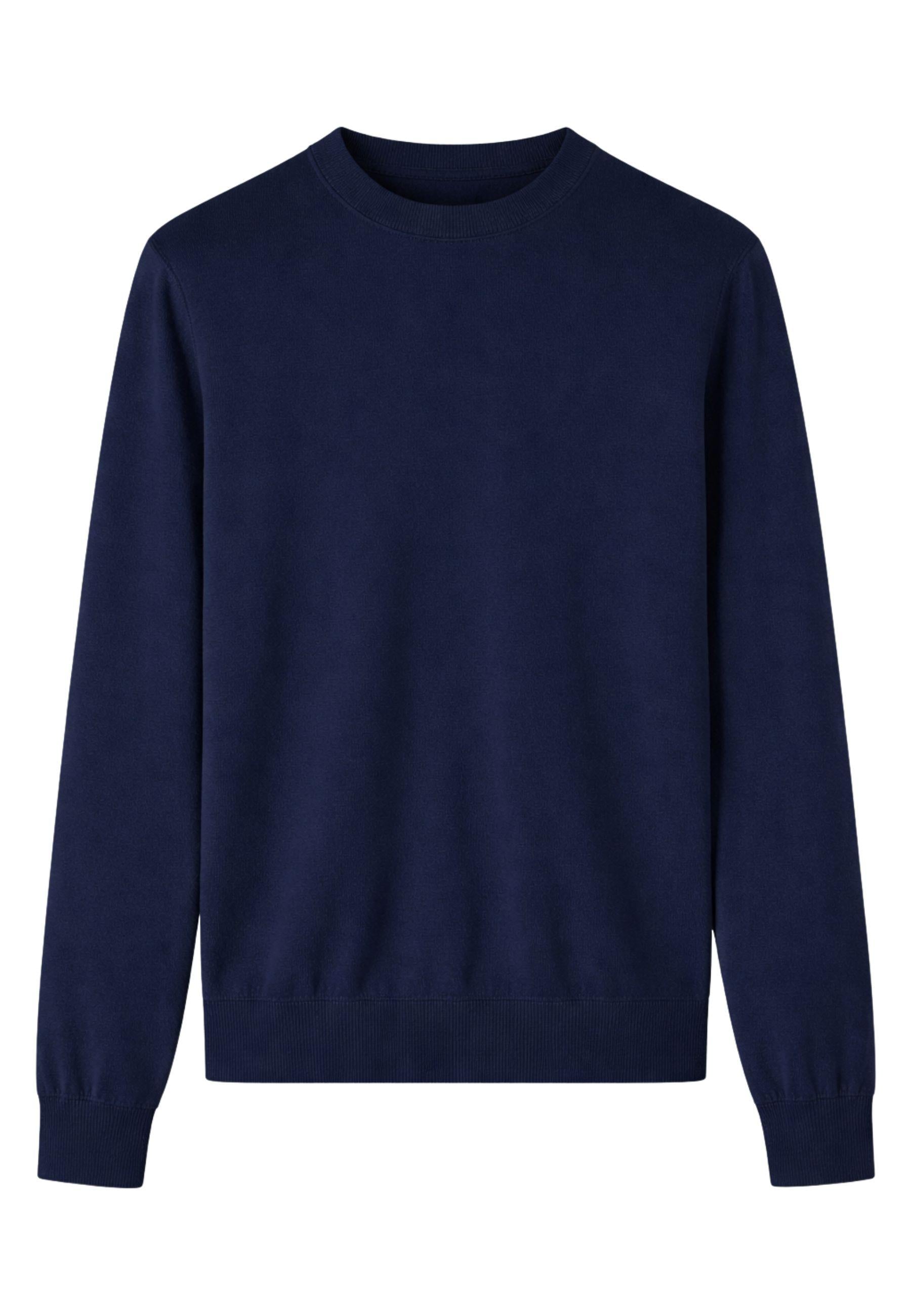 Paolo Pecora - Maglia girocollo in seta e cotone blu navy 