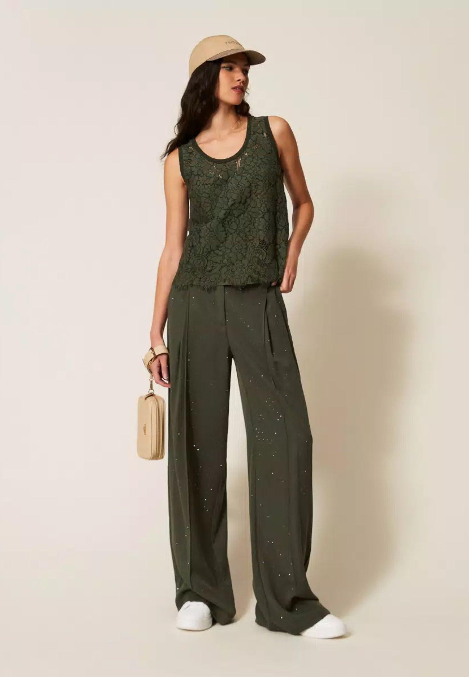 Twinset Milano - Top in pizzo rébrodé 