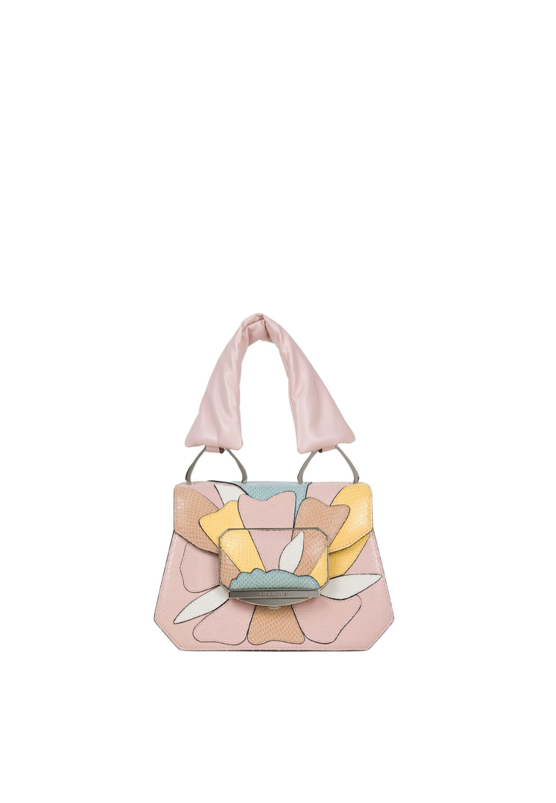 Borsa a mano OASI IBISCO in vitello stampa pitone multicolor 