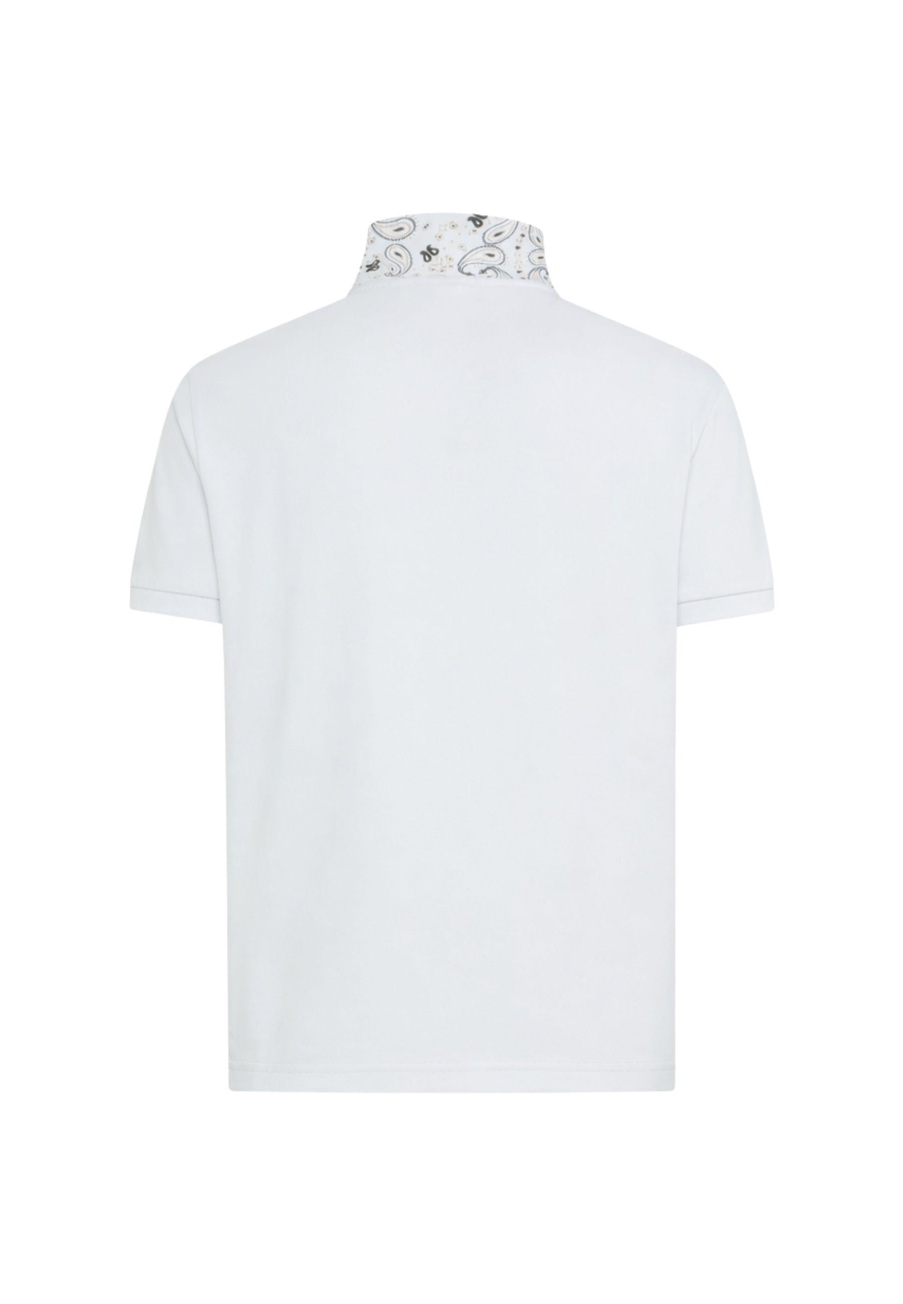 Polo con stampa paisley in cotone bianco 