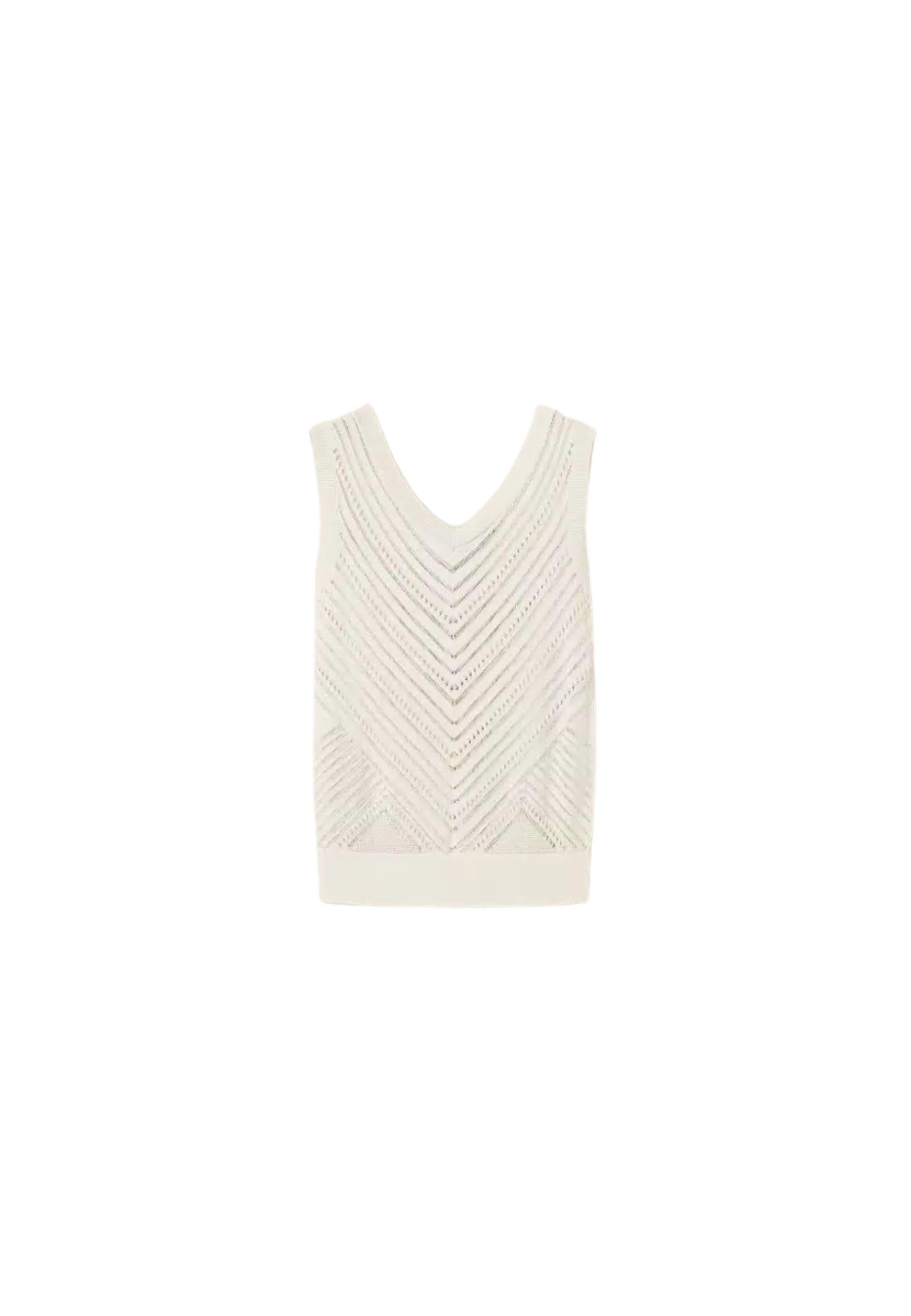 Actitude Top in Maglia Chevron in Misto Viscosa 