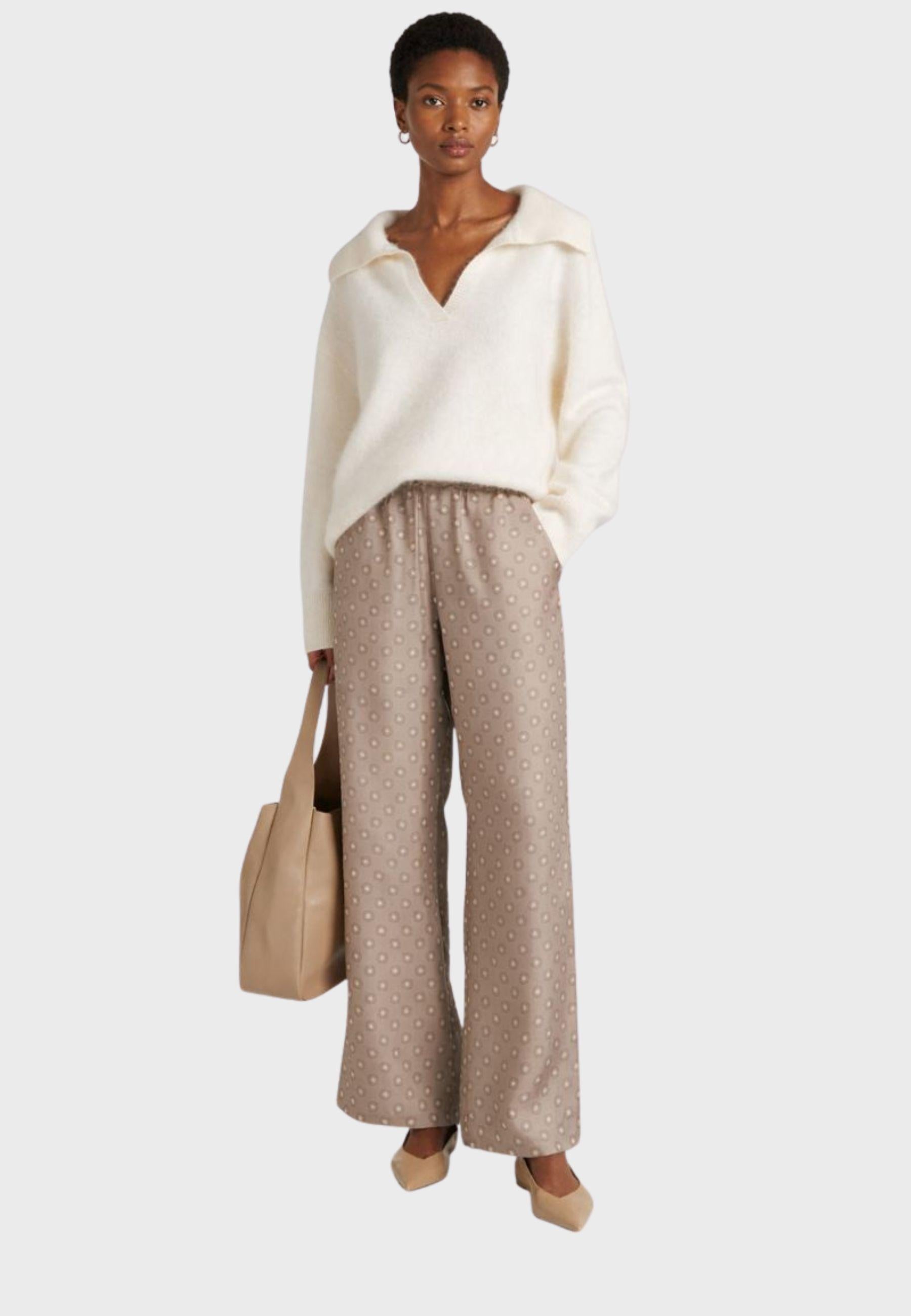 Pantaloni Max Mara Leisure "Vik" in seta stampata 