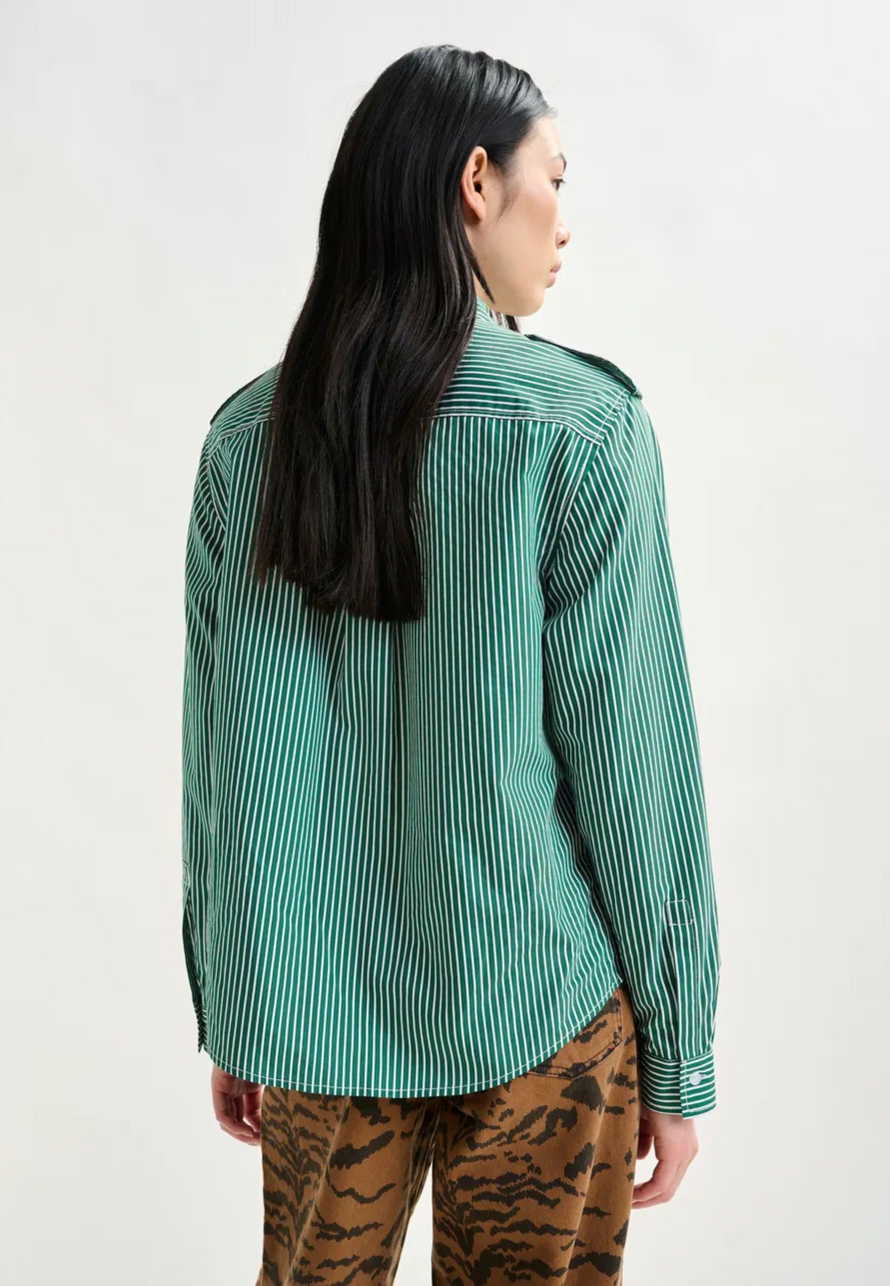 Camicia boxy a righe con fiocco removibile - Essentiel Antwerp 