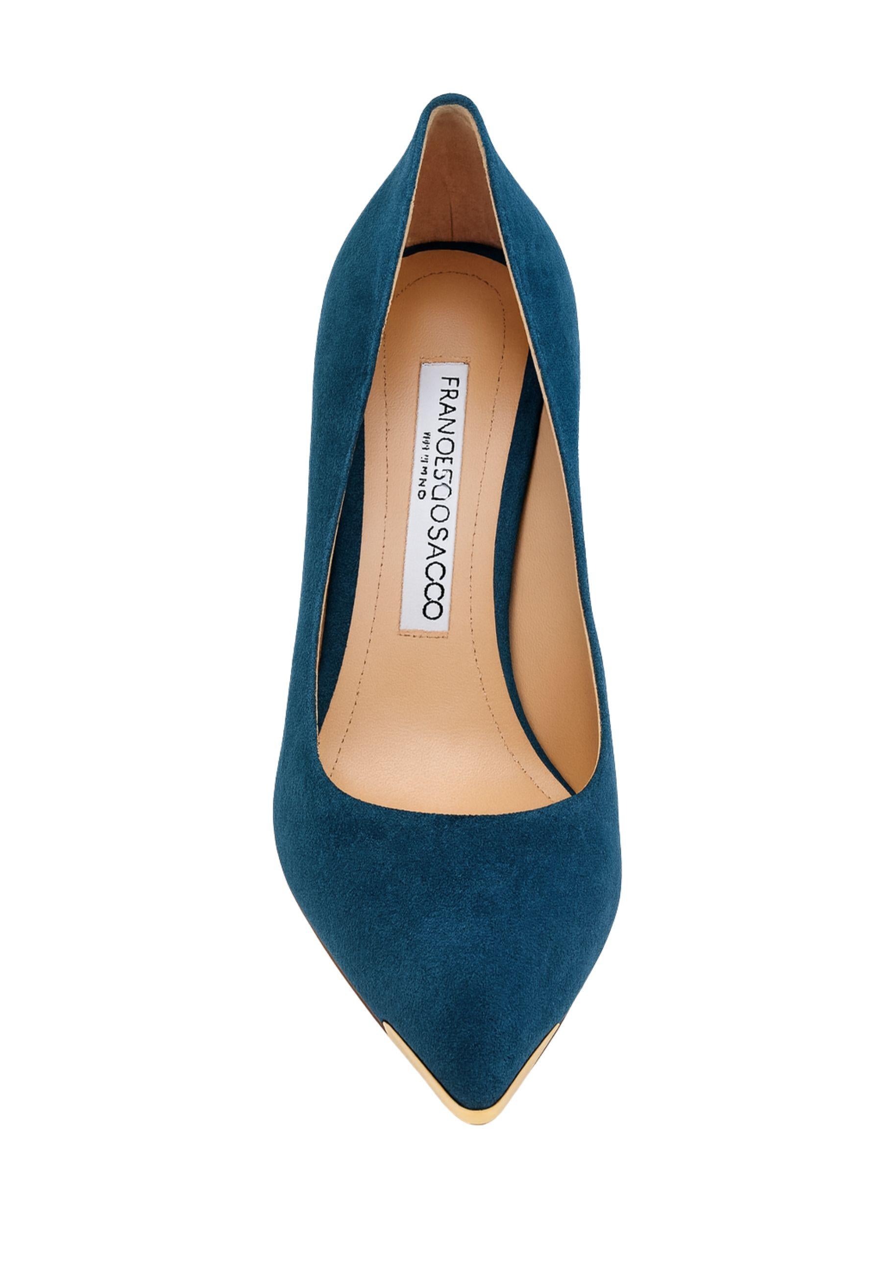 Francesco Sacco - Décolleté in Camoscio Blu con Tacco 10 cm 