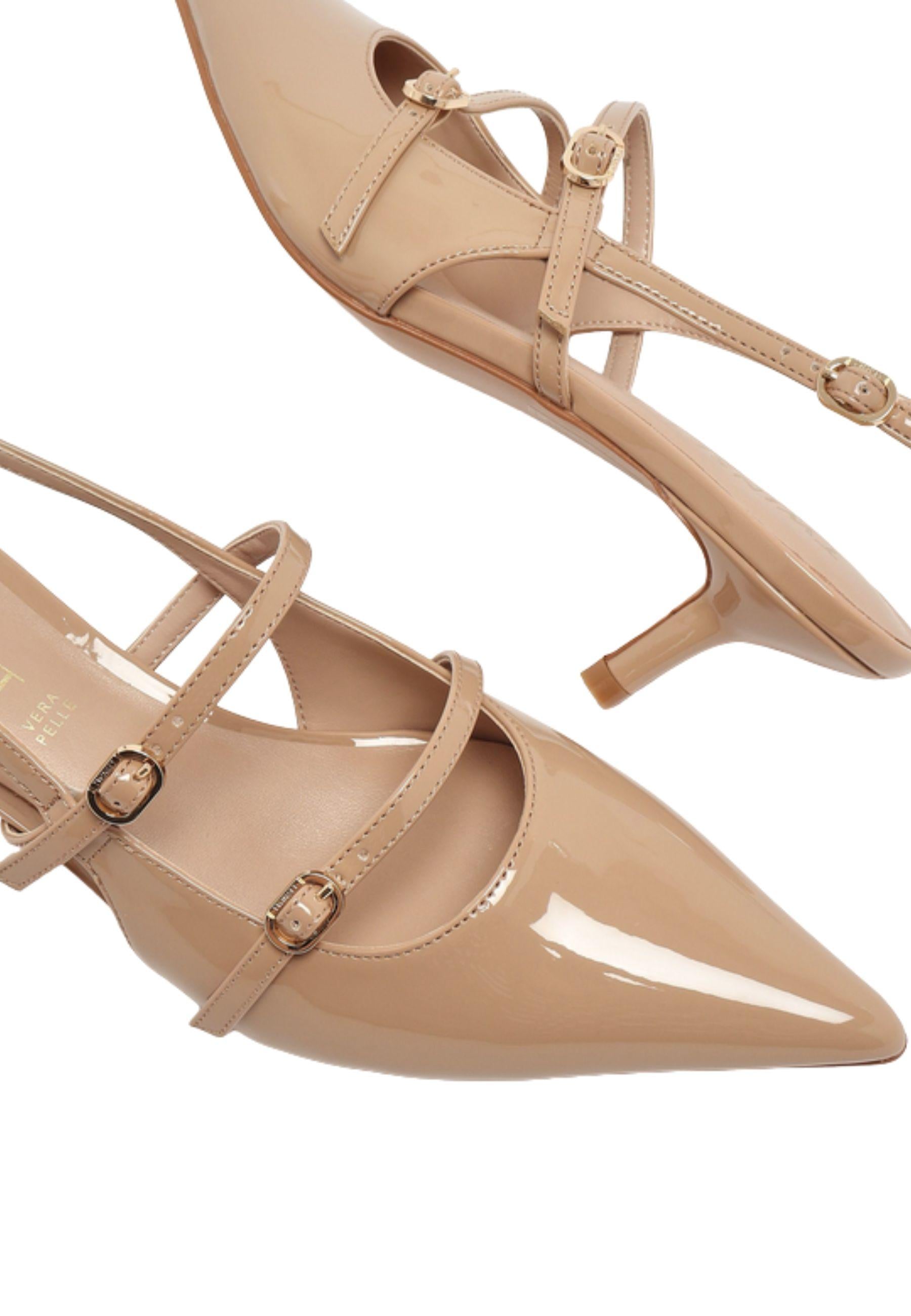 Décolleté sling back con cinturini 