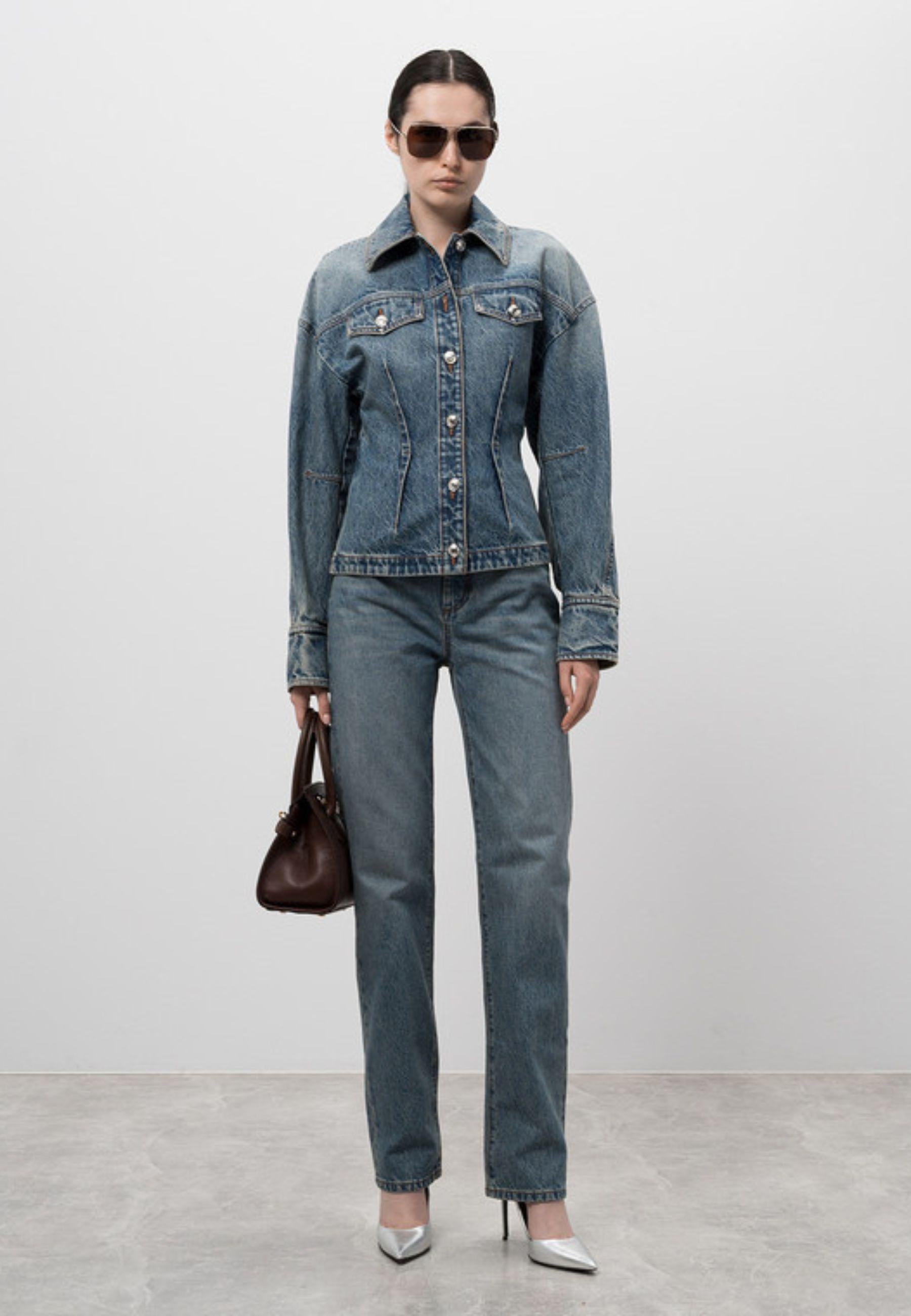Sportmax - Jeans "Tasso" in Denim di Cotone con Effetto Invecchiato 