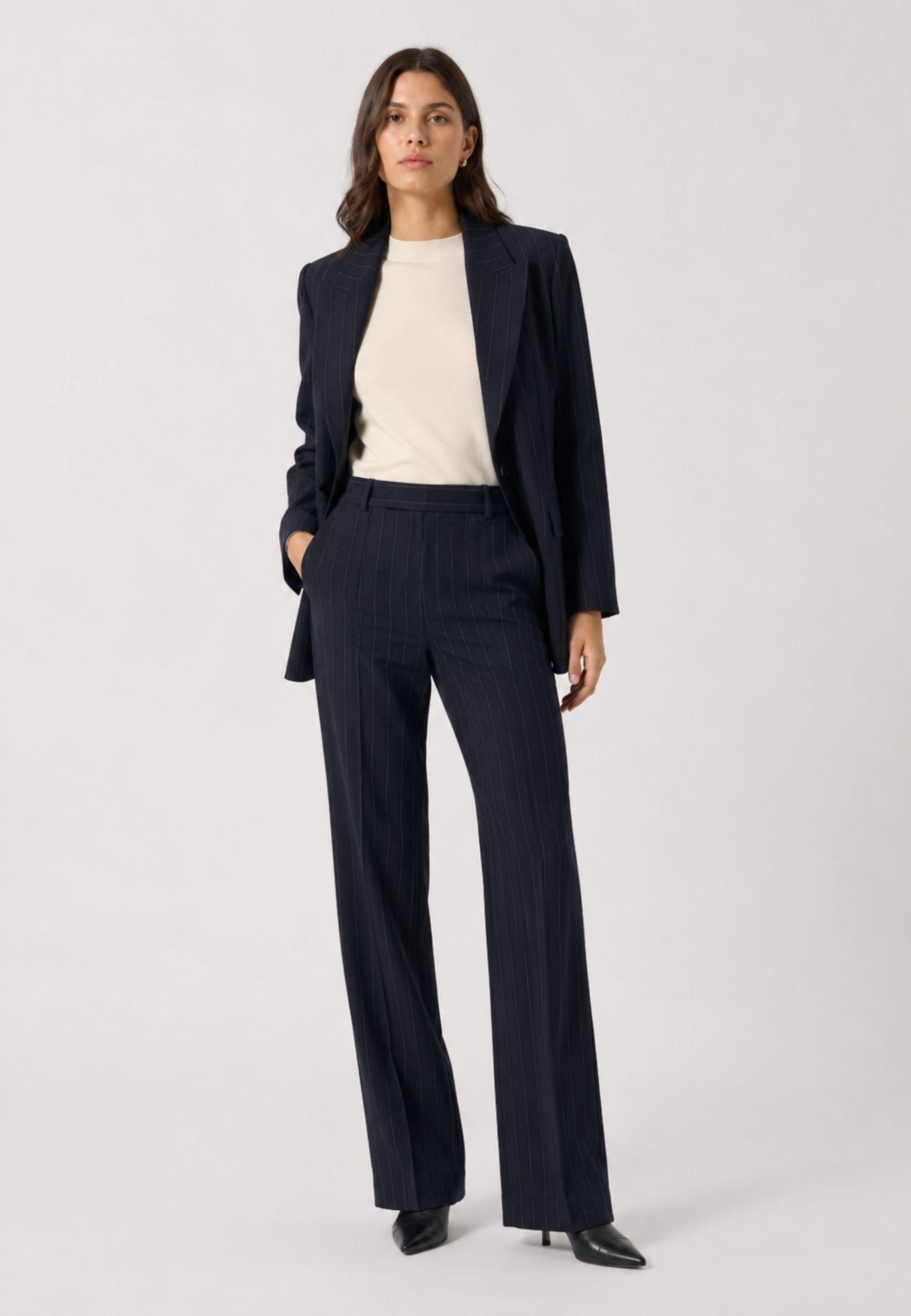 Pantalone Pinko Gessato in Misto Lana 