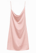 Abito corto ME-FUI in satin rosa cipria