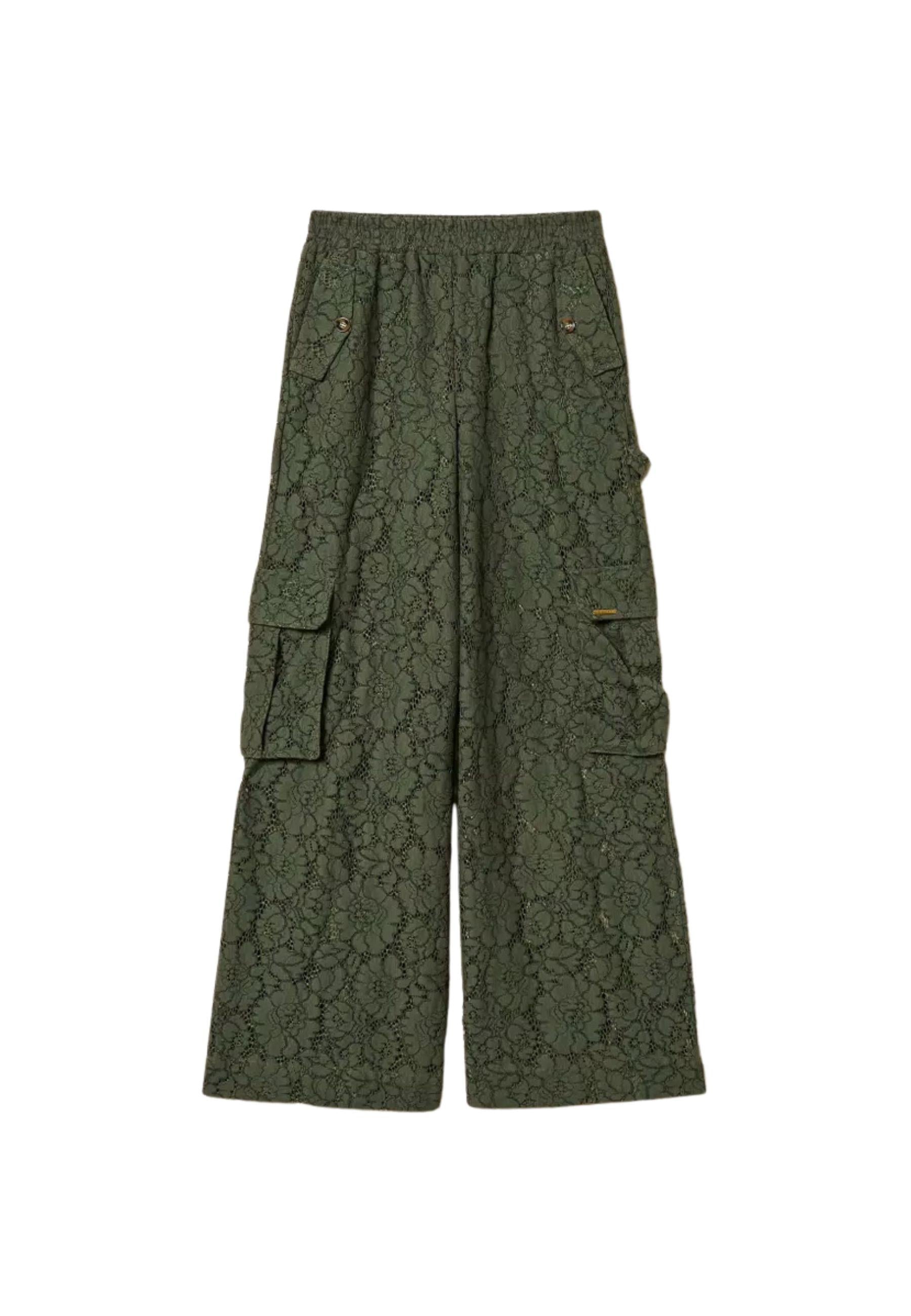 Twinset Milano - Pantaloni cargo in pizzo rébrodé 