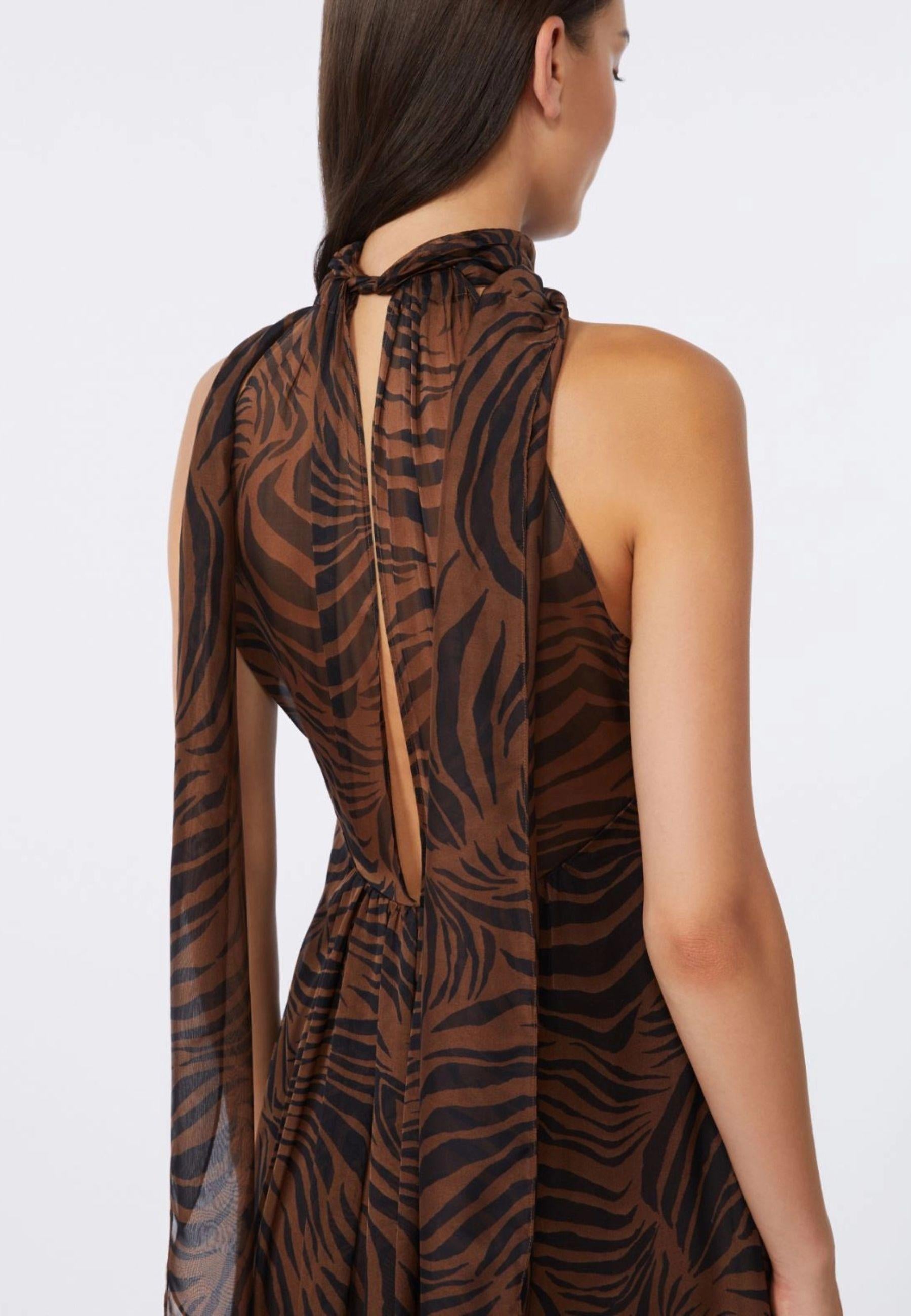 Max Mara Studio - Abito lungo in chiffon di seta stampato 