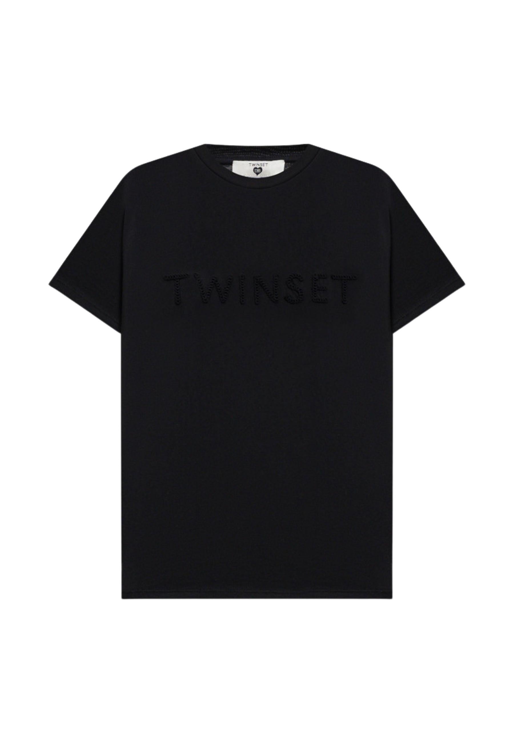 T-shirt Twinset con logo ricamato tono su tono 