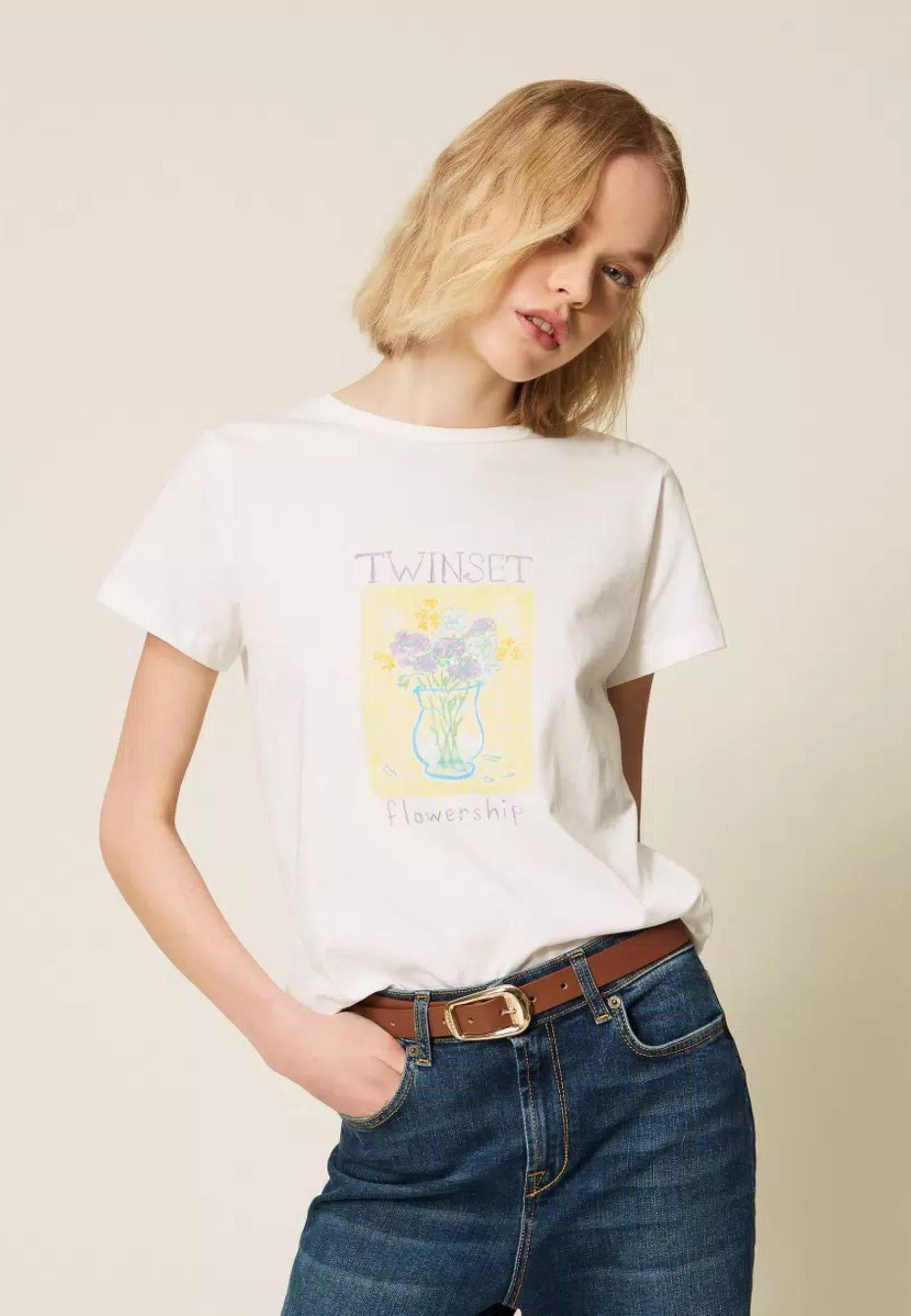 T-shirt regular con stampa Twinset 
