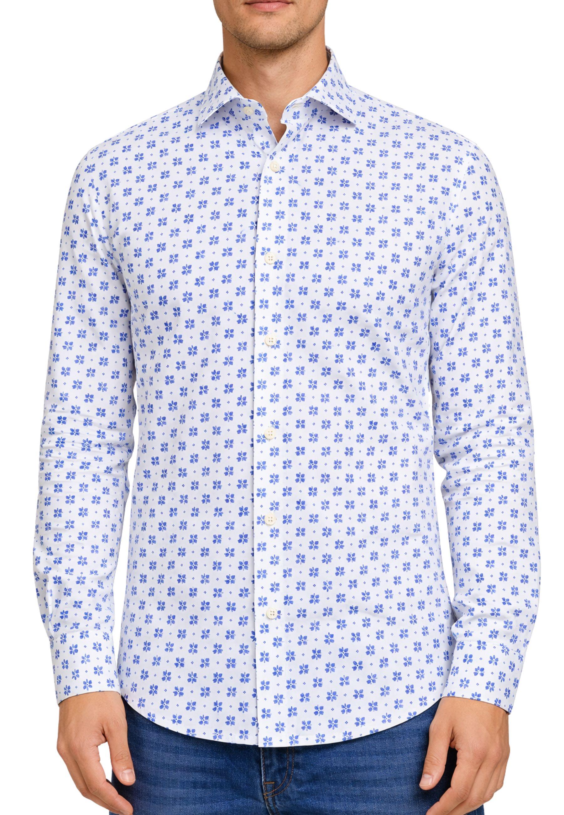 Camicia uomo Alessandro Gherardi in puro cotone con micro fantasia 