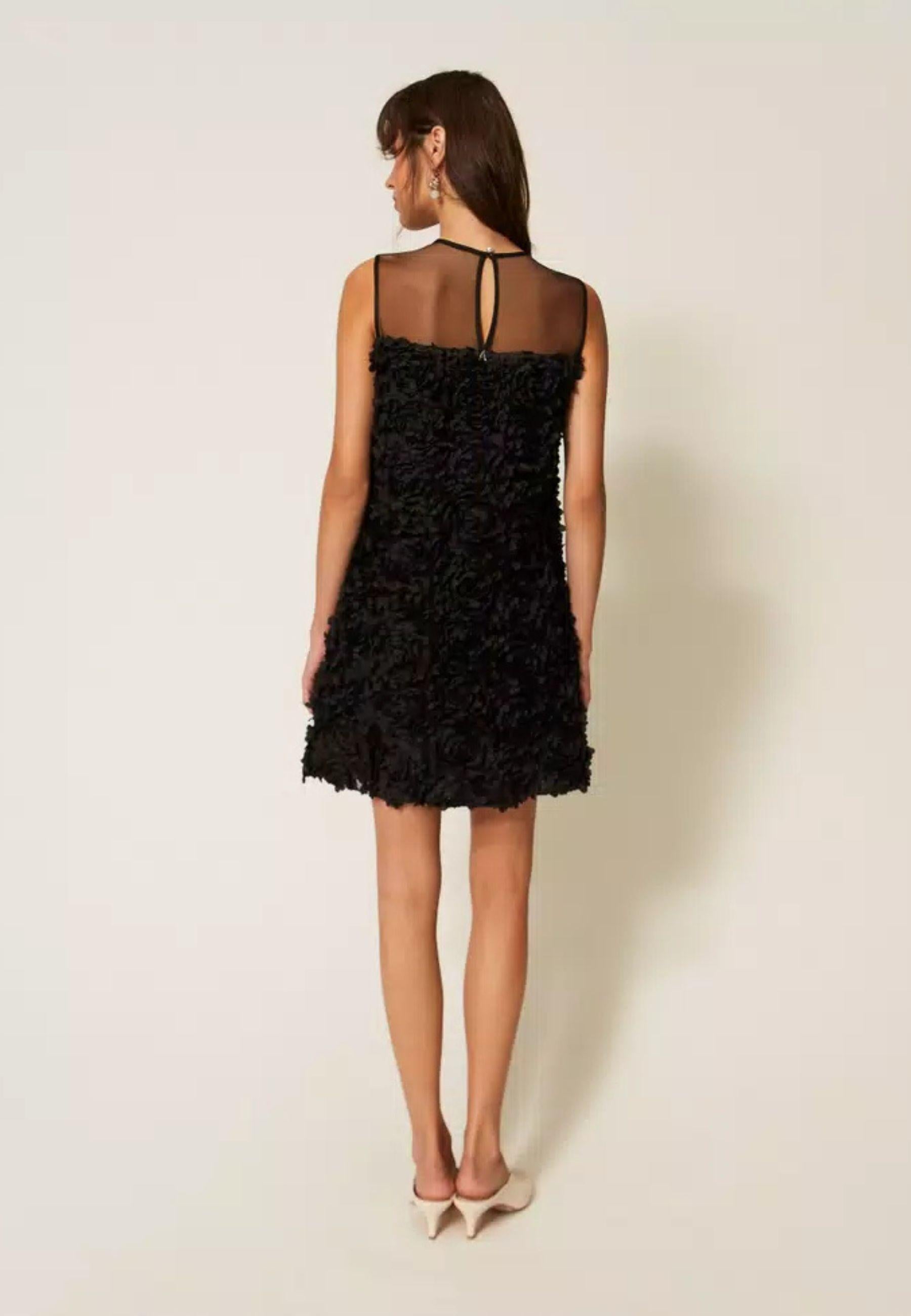 Abito corto in tulle con fiori 3D Actitude Twinset 