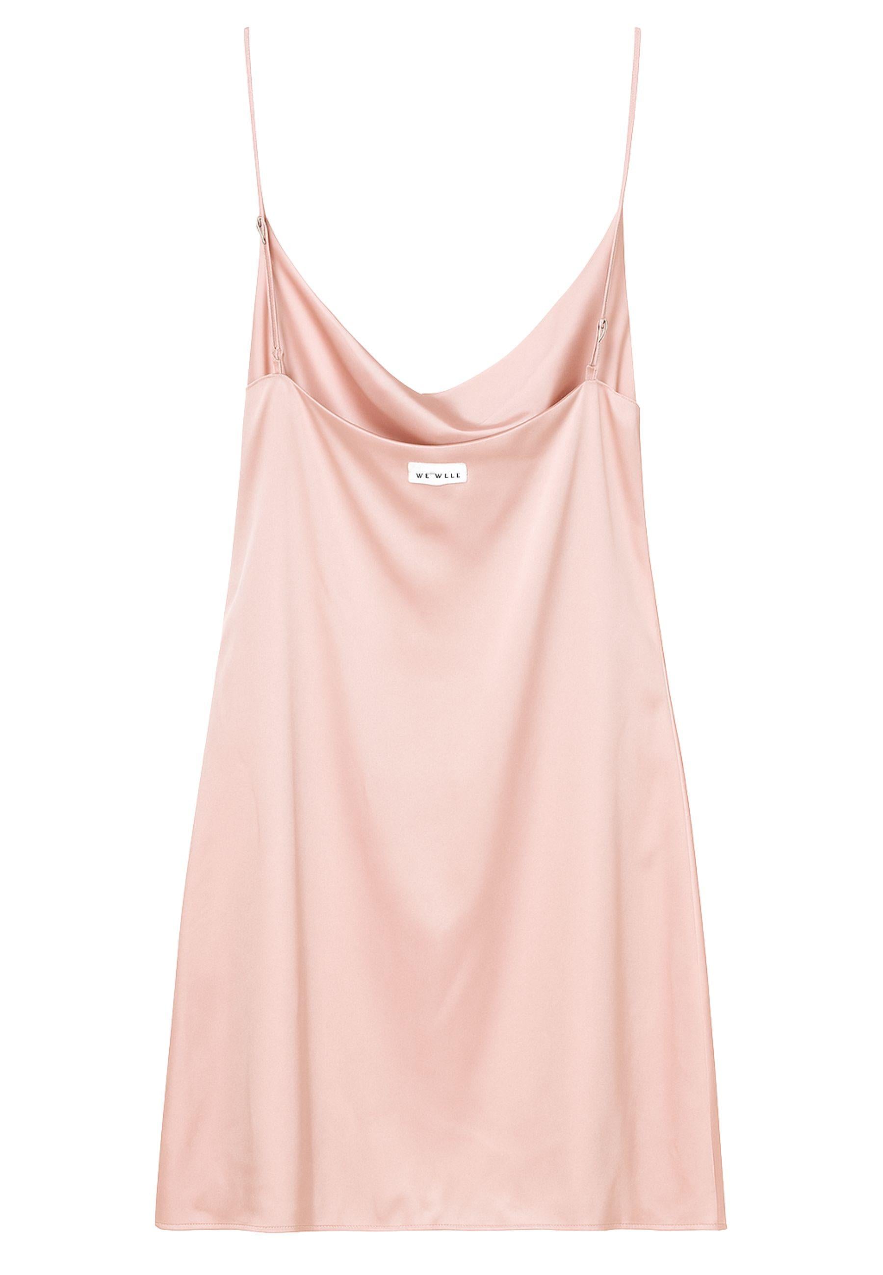 Abito corto ME-FUI in satin rosa cipria 