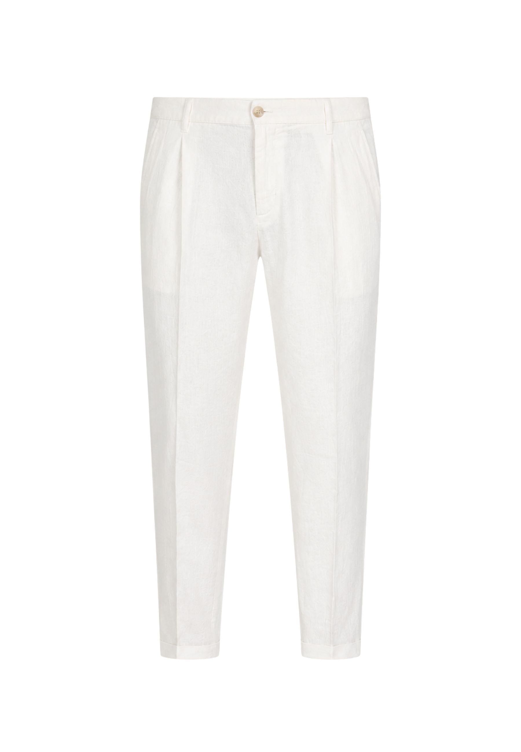 Pantalone Briglia 1949 in puro lino 100% - Bianco 