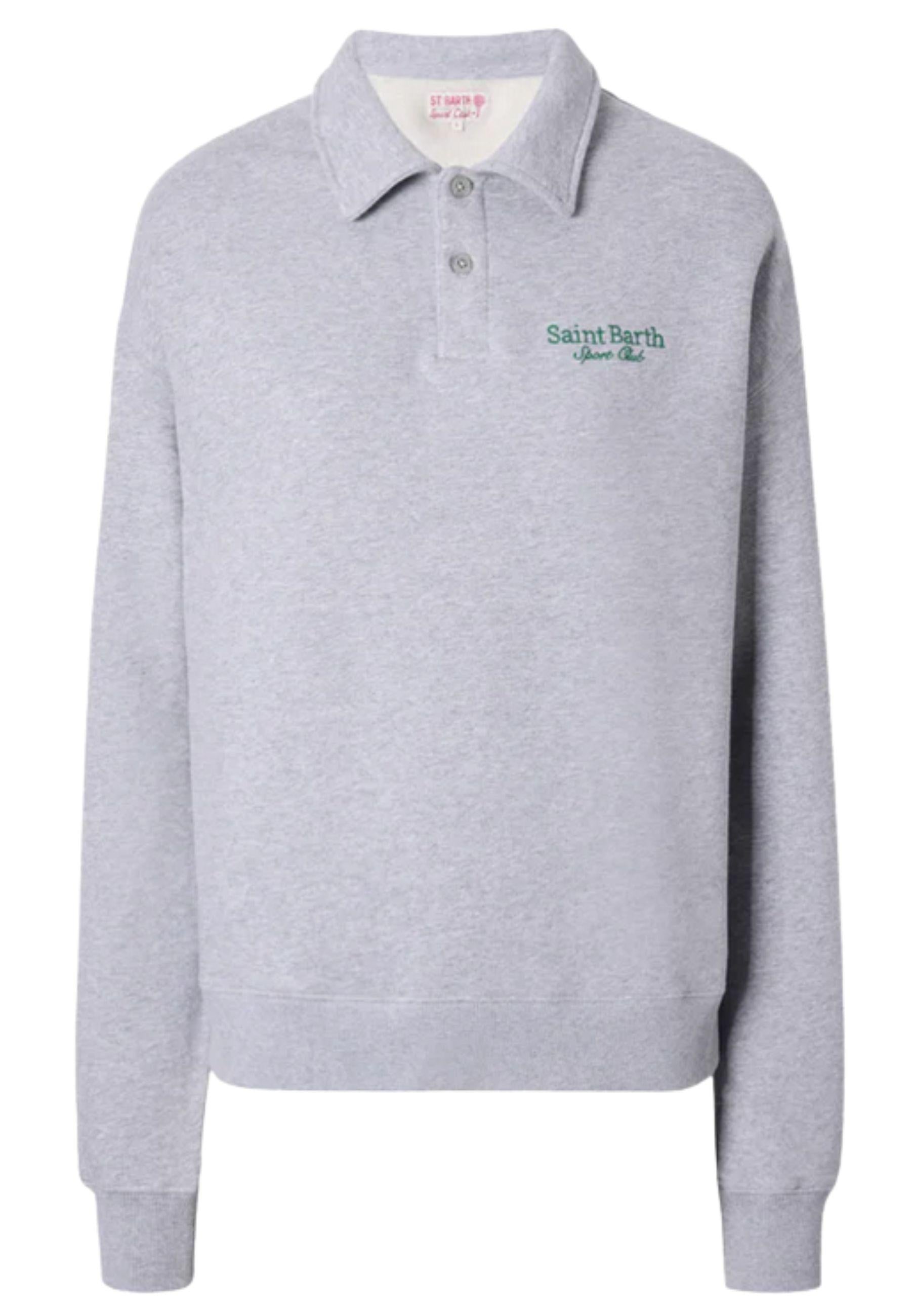 MC2 Saint Barth - Felpa Berenice grigio melange con ricamo Saint Barth Sport Club 