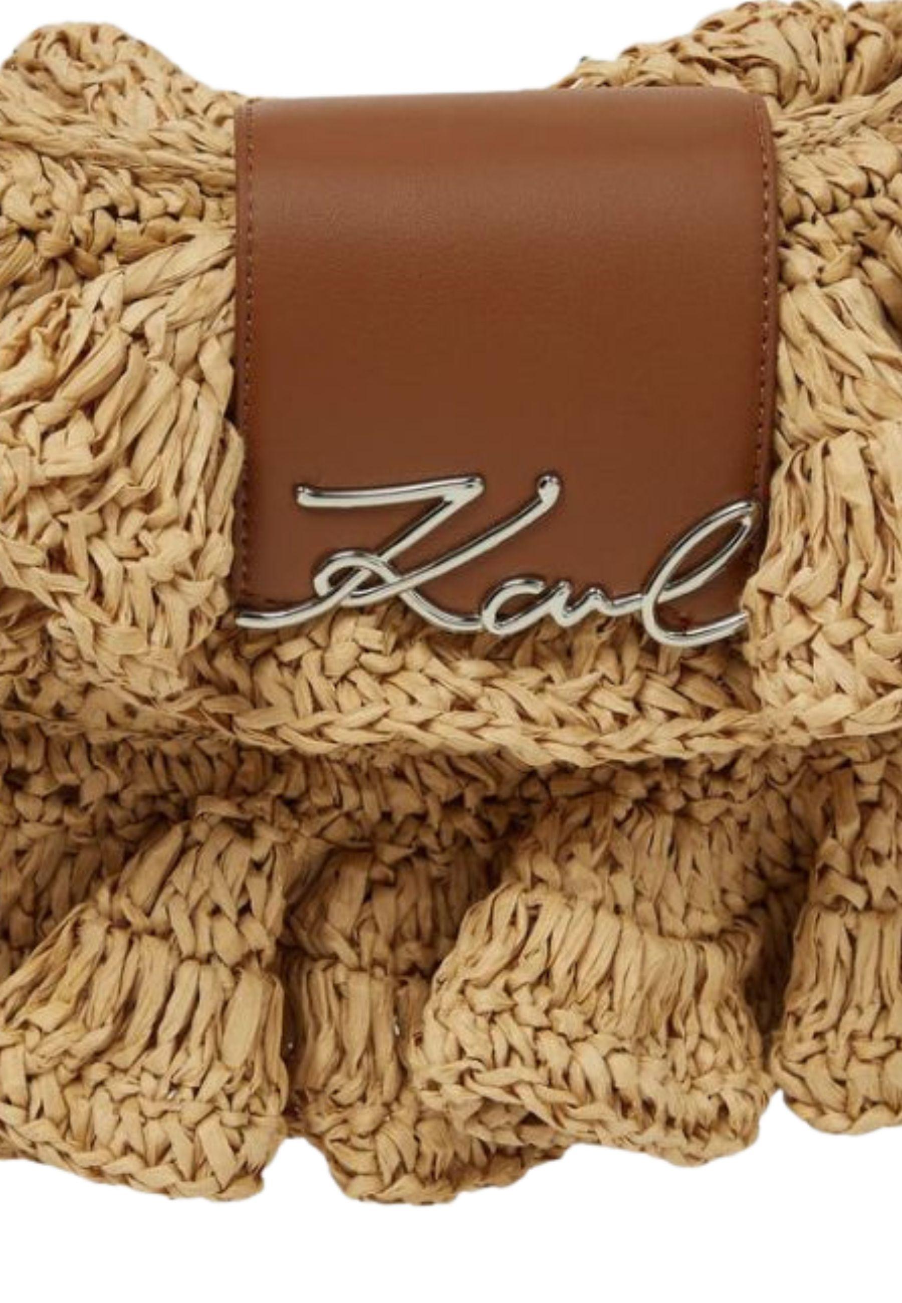 Borsa a spalla K/Signature con volant 