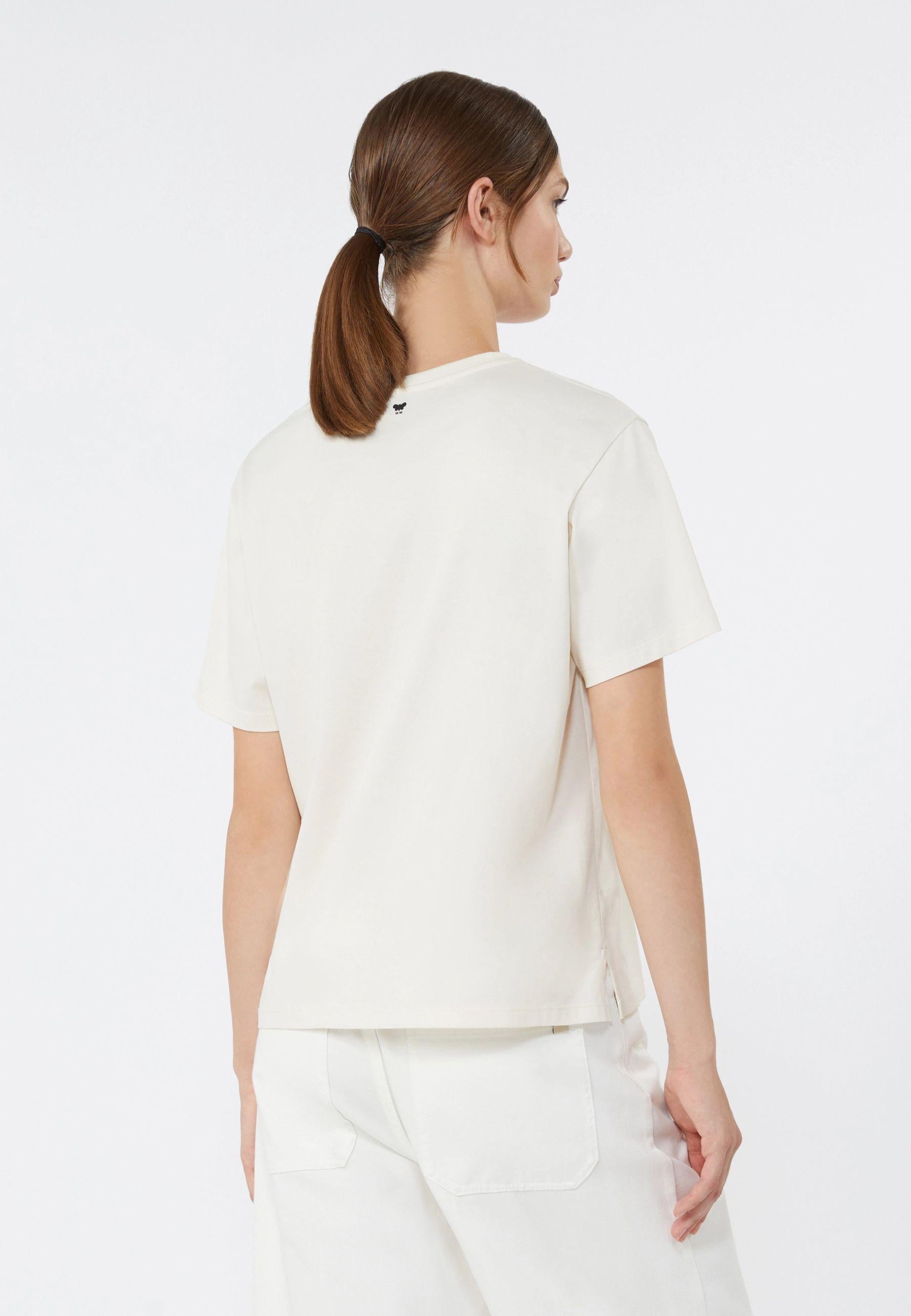 T-shirt in jersey di cotone con stampa frontale 