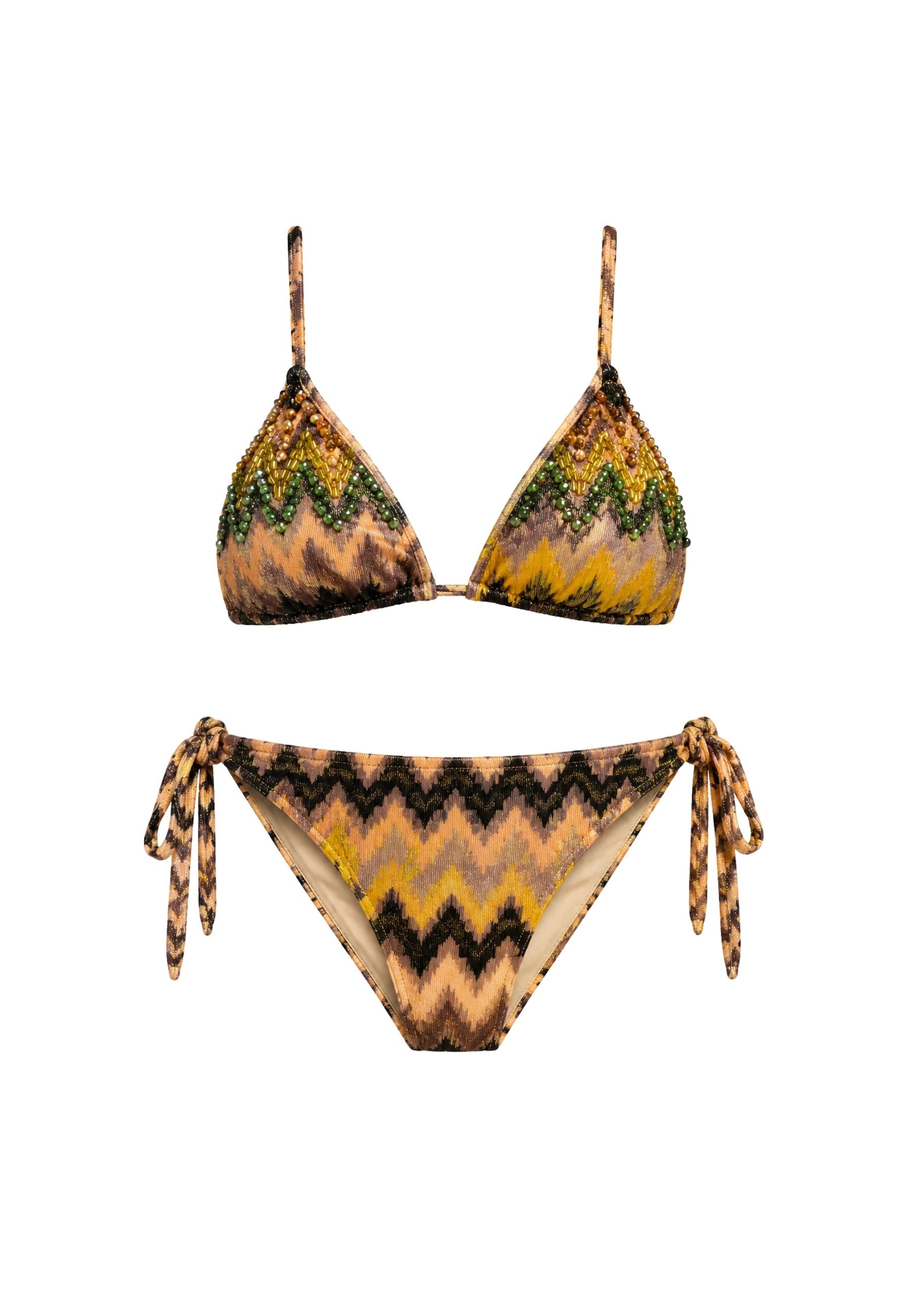 Ilaria Vitagliano Bikini triangolo degradé con ricami 