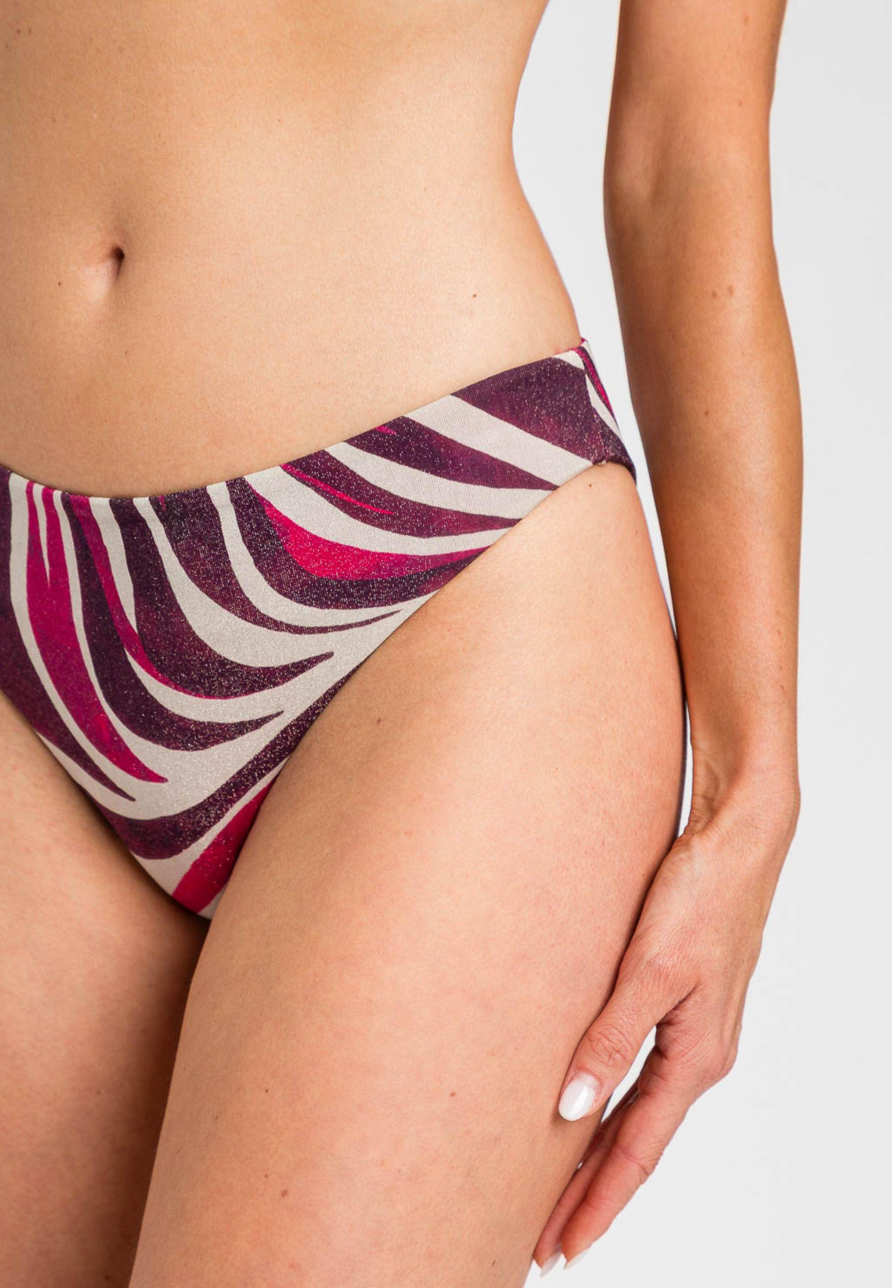 Bikini Twinset triangolo con lurex e stampa zebra multicolor 