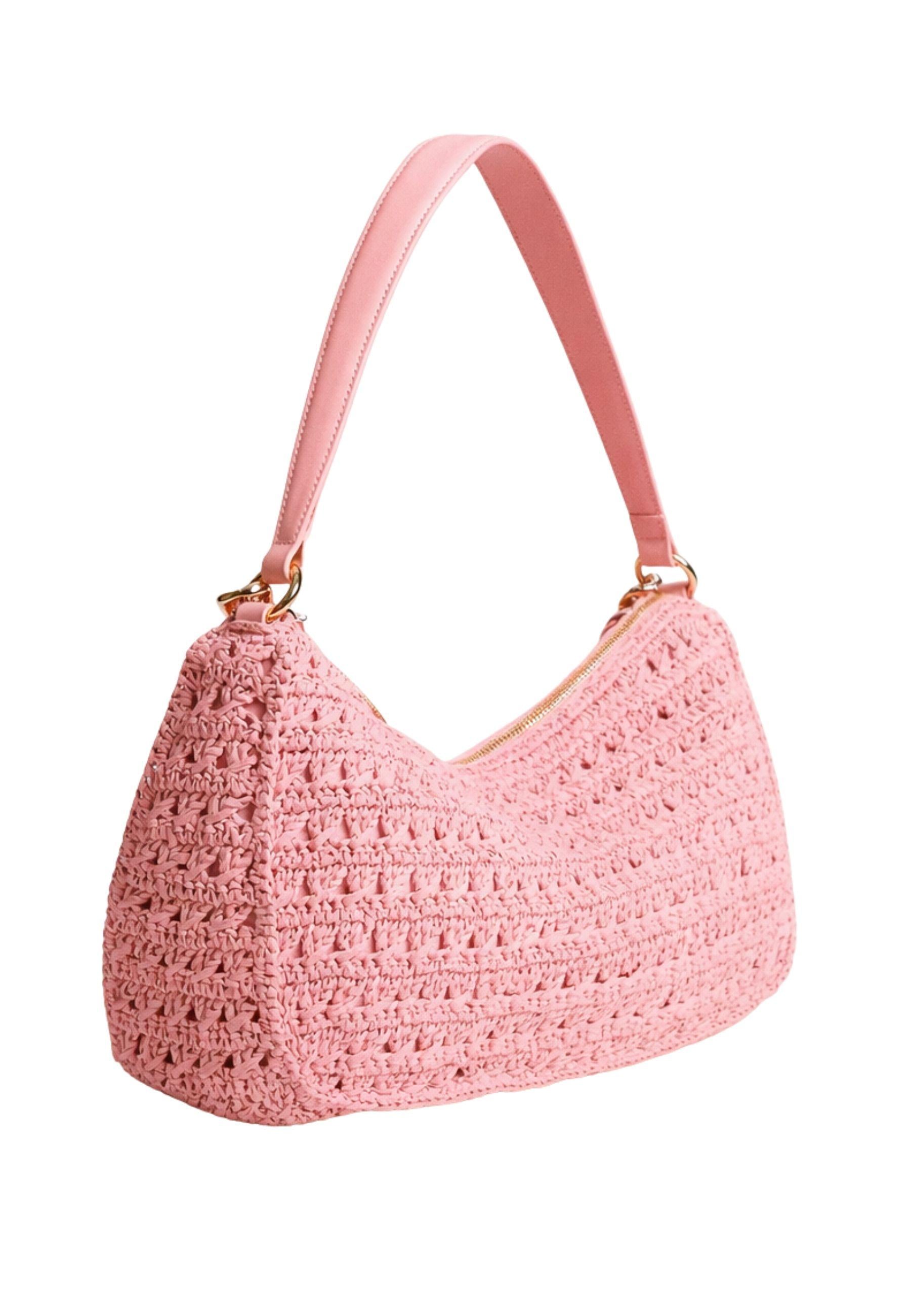 Borsa Hobo "Liliane" Grande in Rafia Crochet 