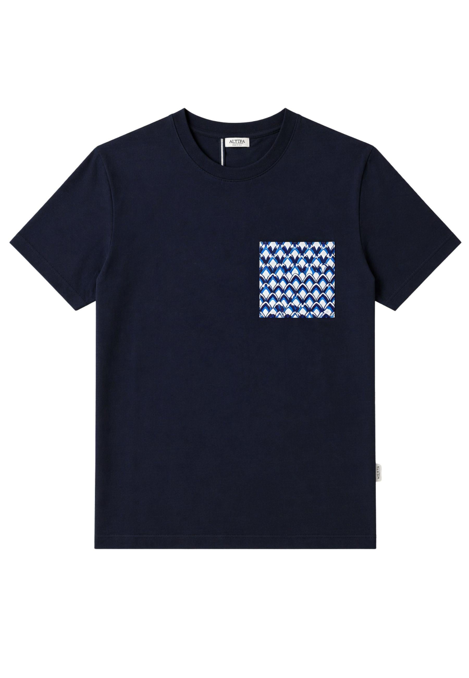 T-shirt in cotone con taschino stampato Riviera 