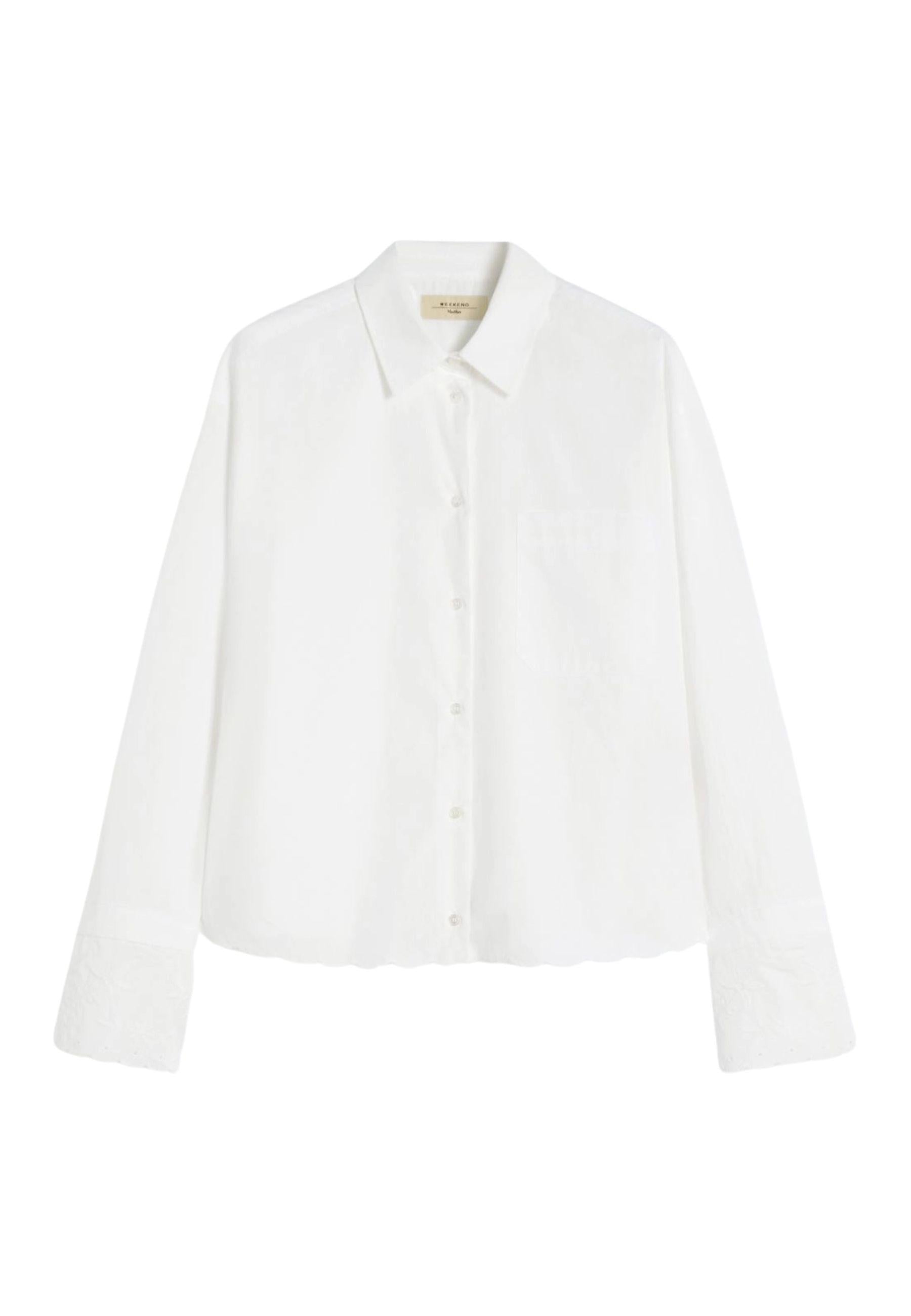 Camicia in cotone con taschino - BIANCO AVORIO 