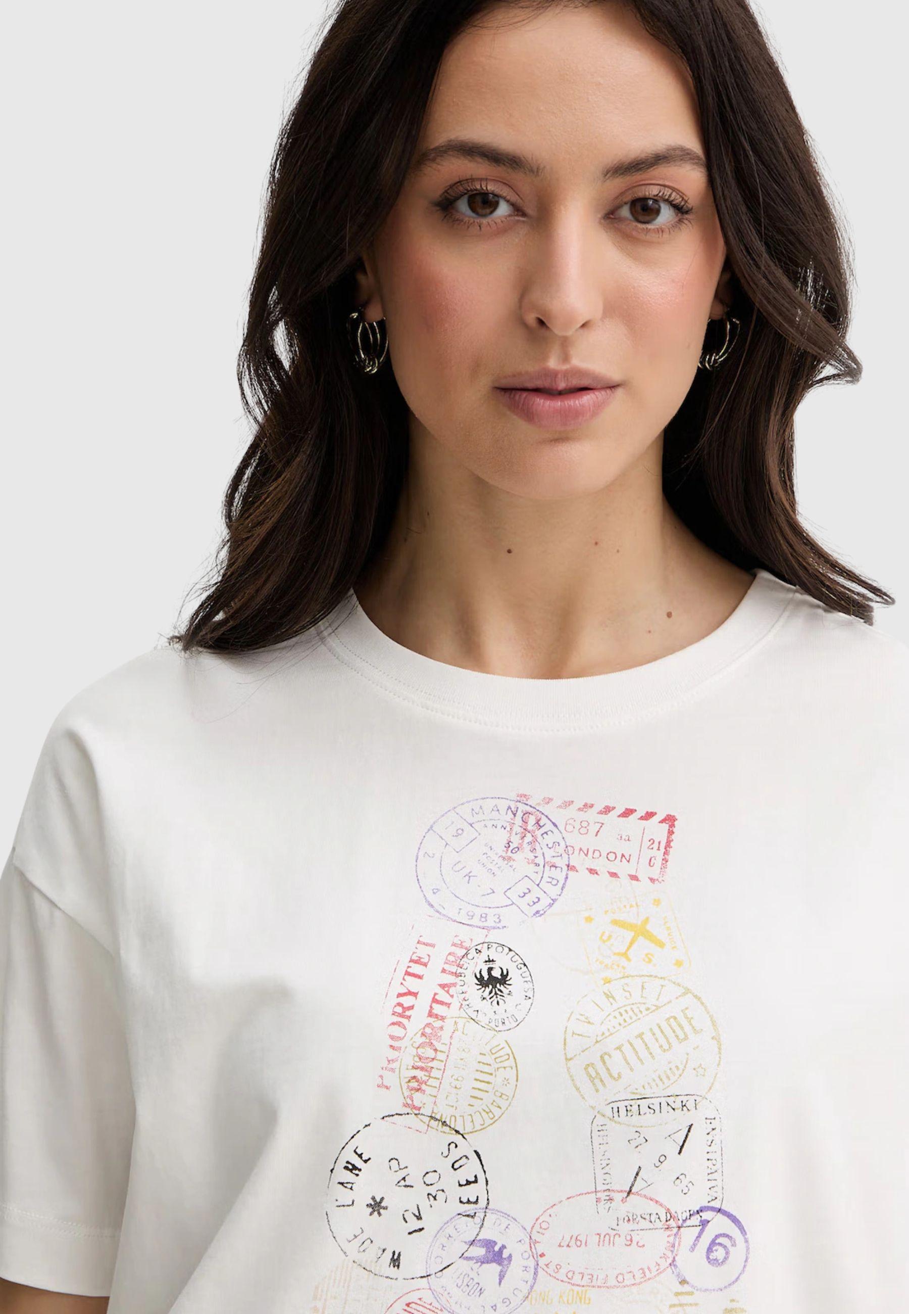 Twinset Actitude T-shirt con Stampa Passport - Bianco 