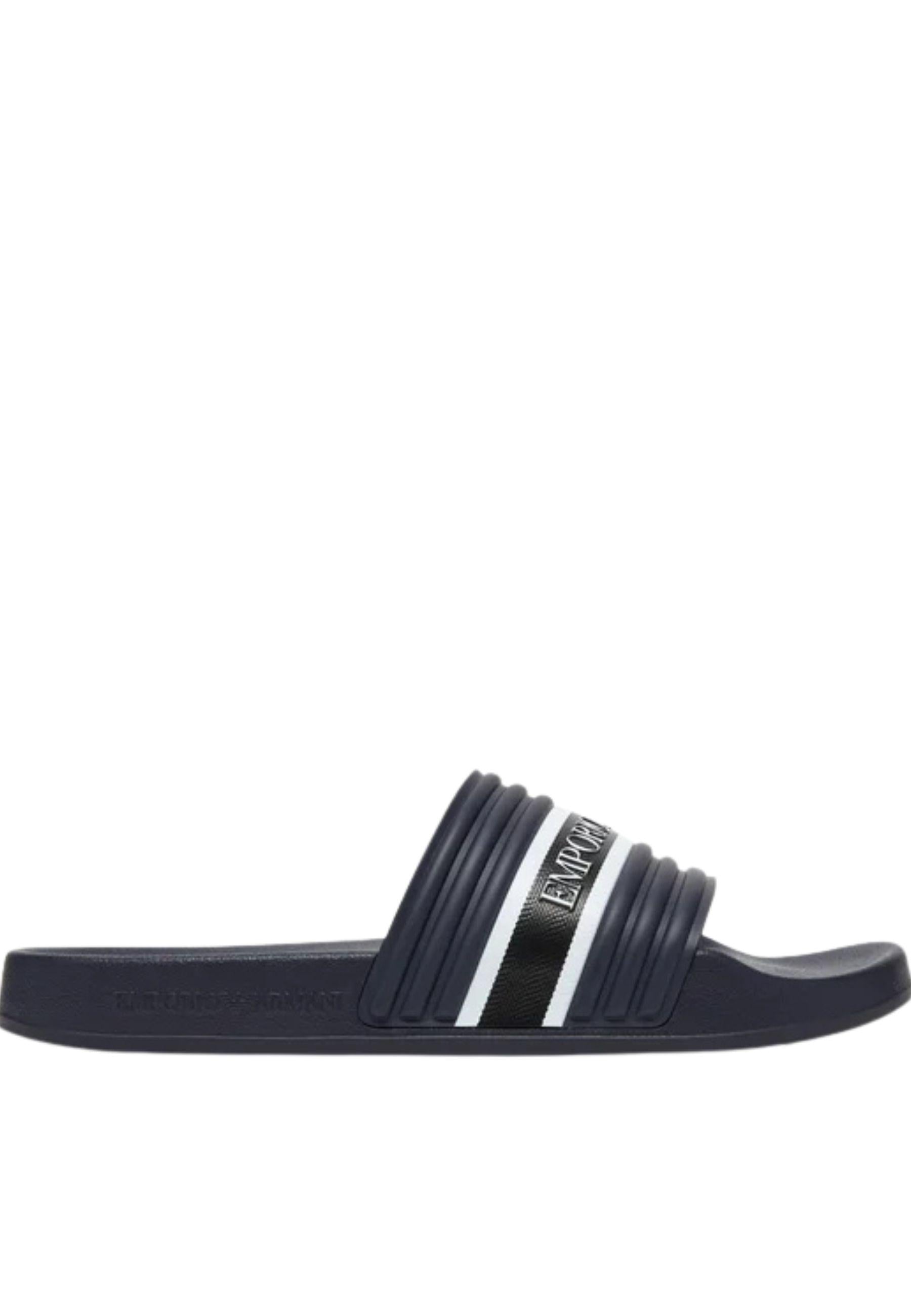 Emporio Armani - Ciabatte slide logo a contrasto 