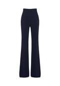 Max Mara Studio - Pantalone a zampa in cady blu