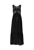Caftano lungo crochet nero - Eleganza boho dal fascino sofisticato