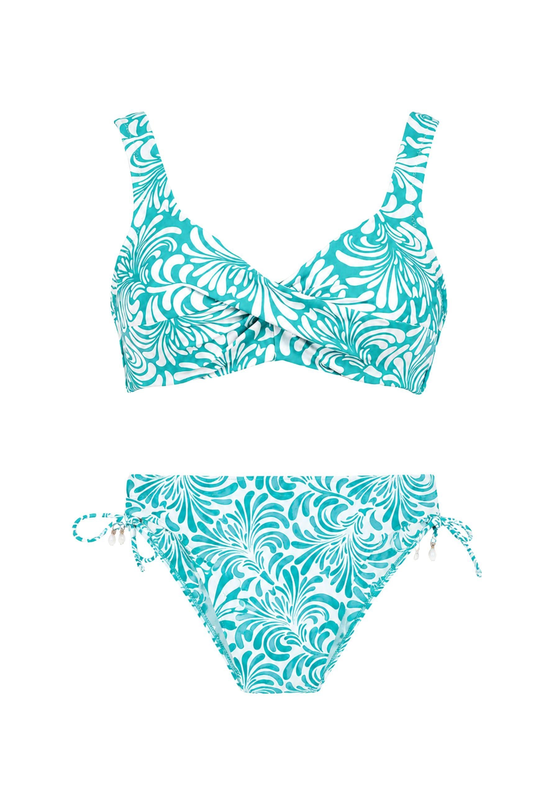 Bikini Twinset con stampa botanica e dettagli gioiello - coppa C 