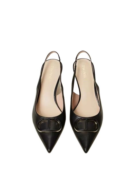 Décolleté sling back con Oval T TWINSET | 251TCP06200006